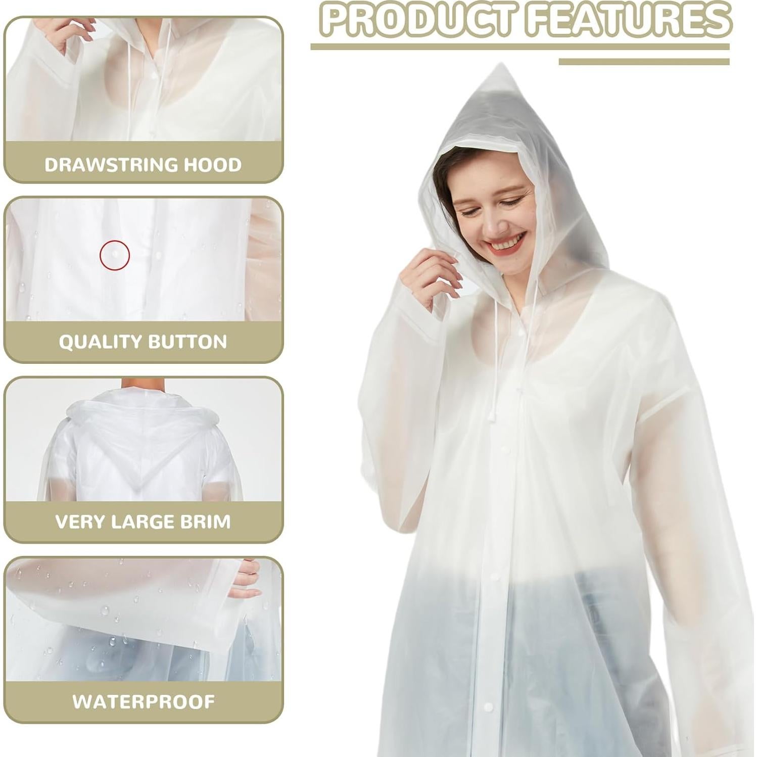 Ponchos de Lluvia Reutilizables TYLIN para Adultos 2 Pcs