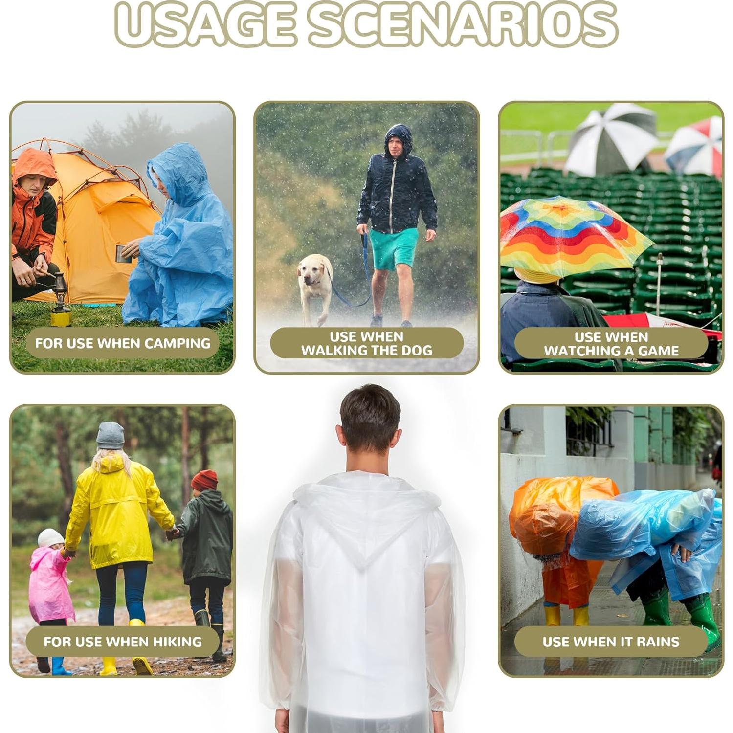 Ponchos de Lluvia Reutilizables TYLIN para Adultos 2 Pcs