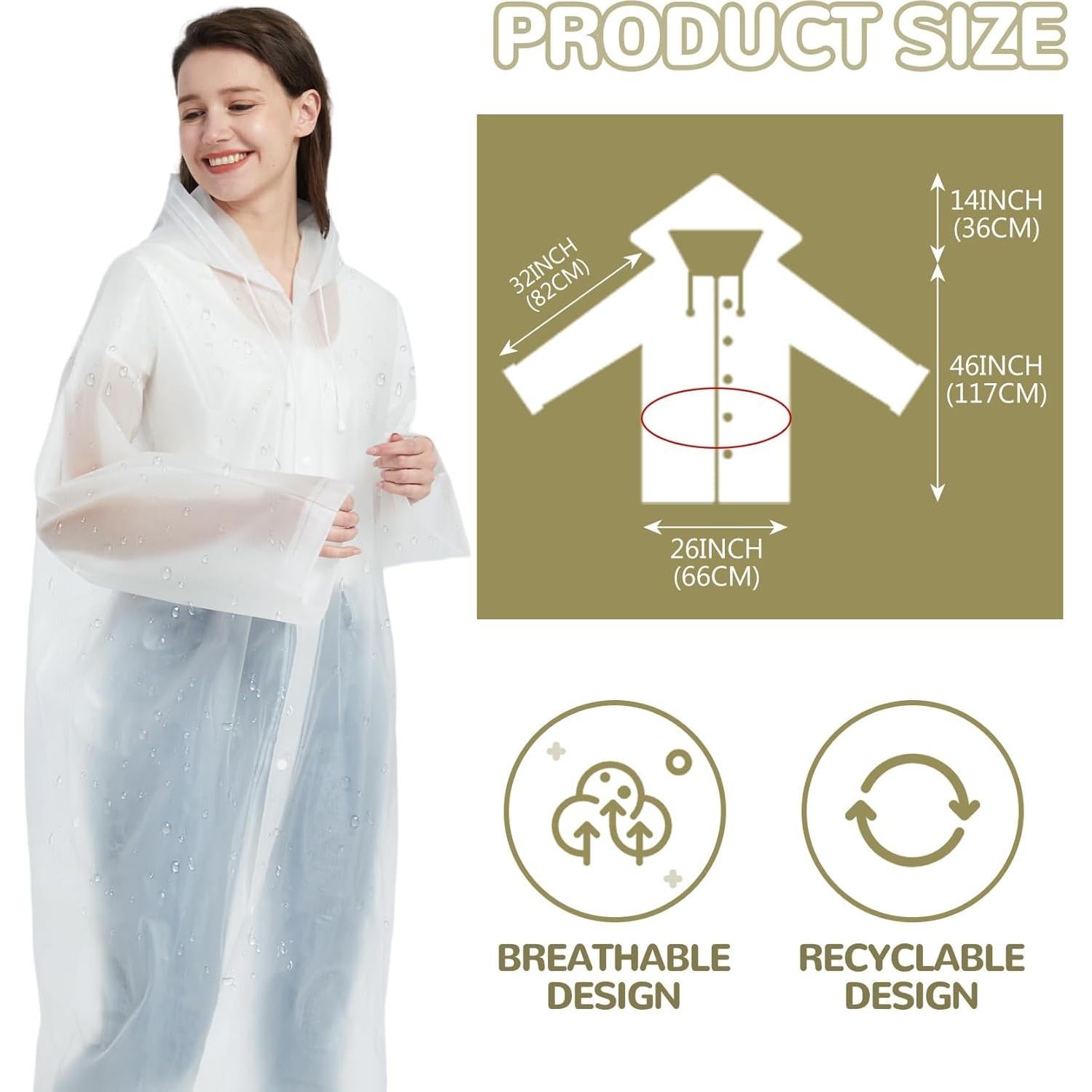 Ponchos de Lluvia Reutilizables TYLIN para Adultos 2 Pcs