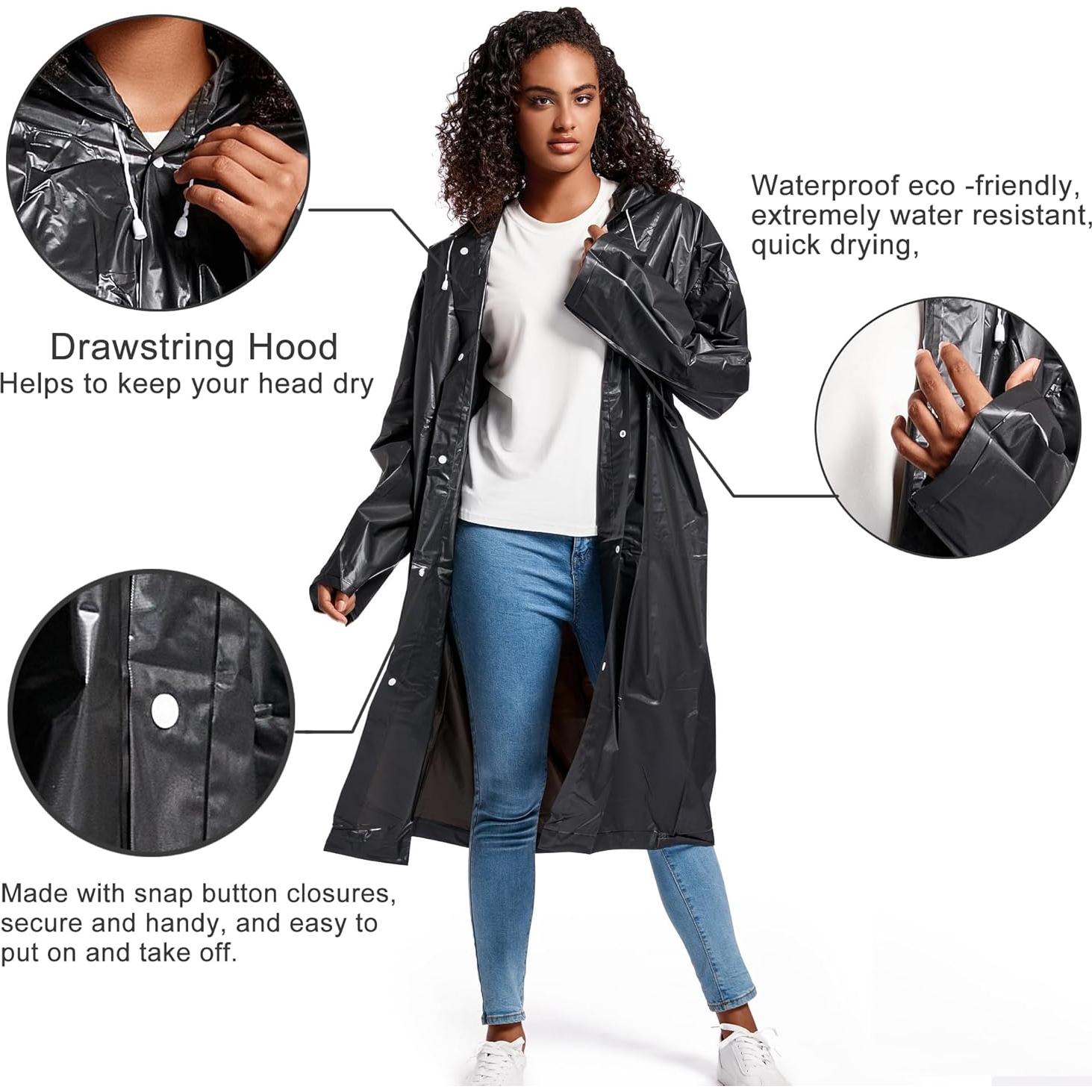 Ponchos de Lluvia ANLOKE 2 Pack Impermeables Reutilizables