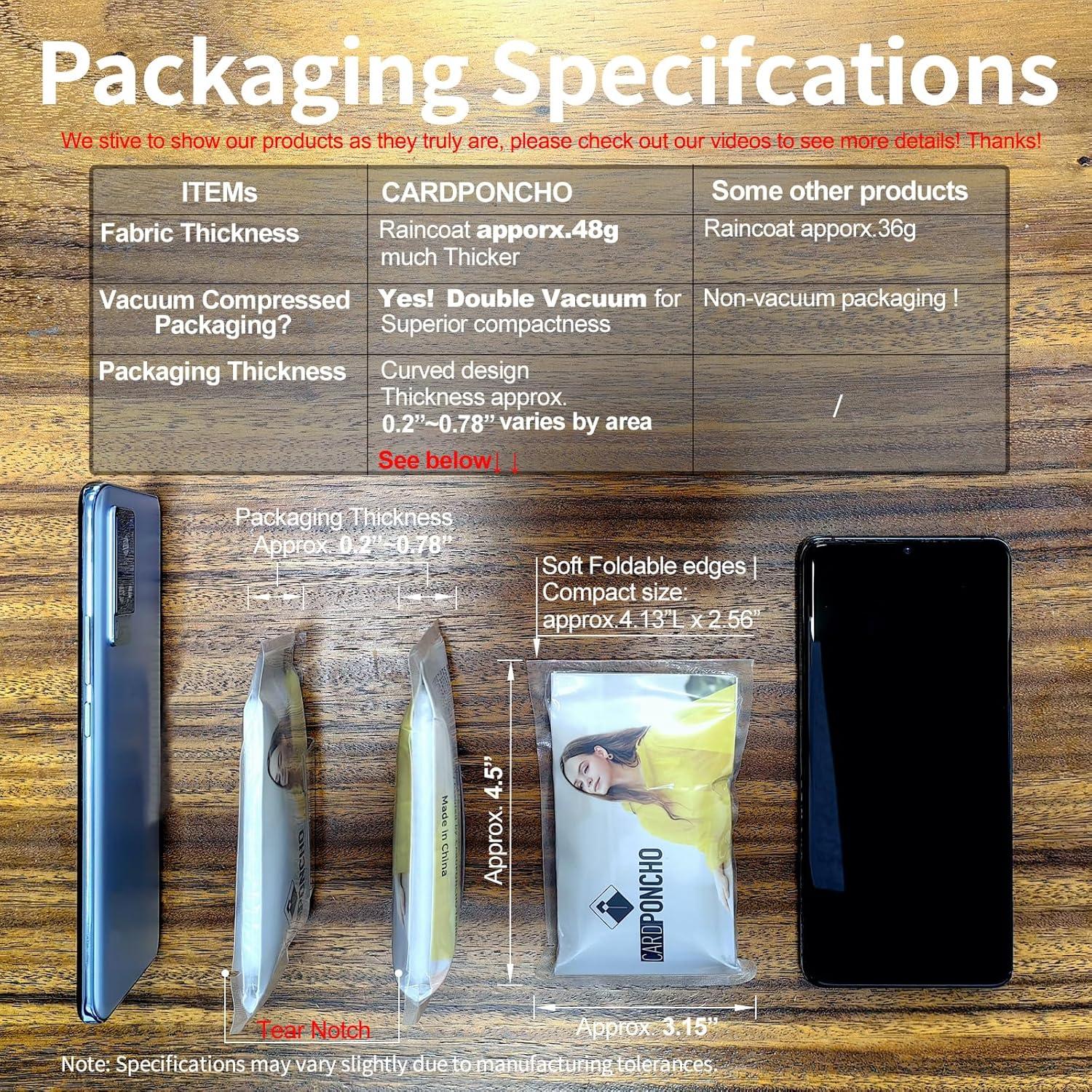 Ponchos desechables rojos CARDPONCHO para adultos - Pack de 5