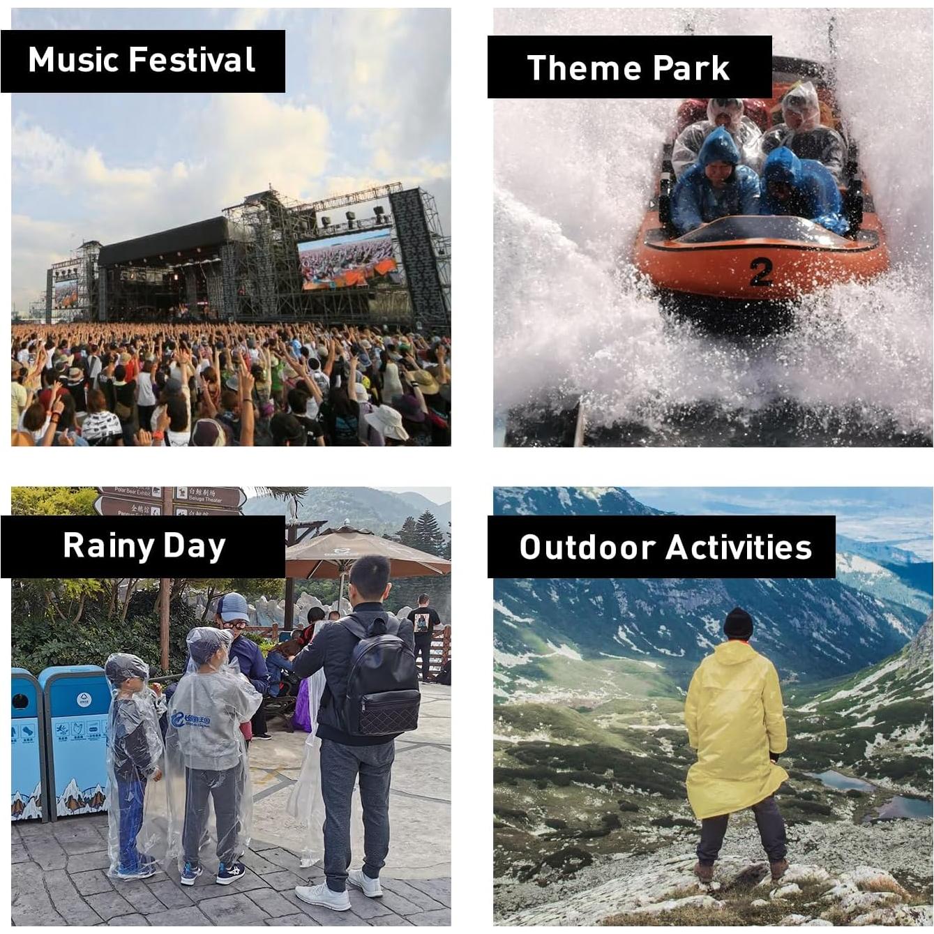 Ponchos desechables rojos CARDPONCHO para adultos - Pack de 5