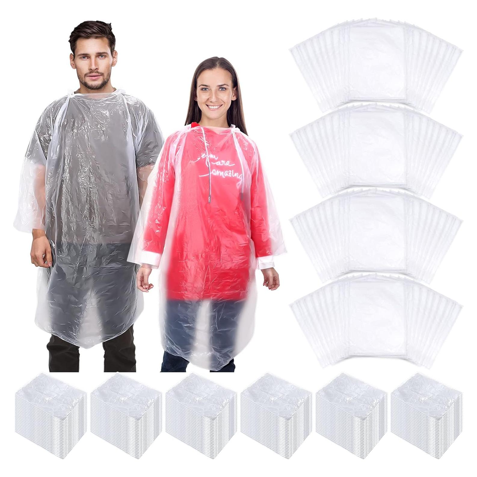 200 Ponchos de Lluvia Desechables Mumufy Adultos Impermeables