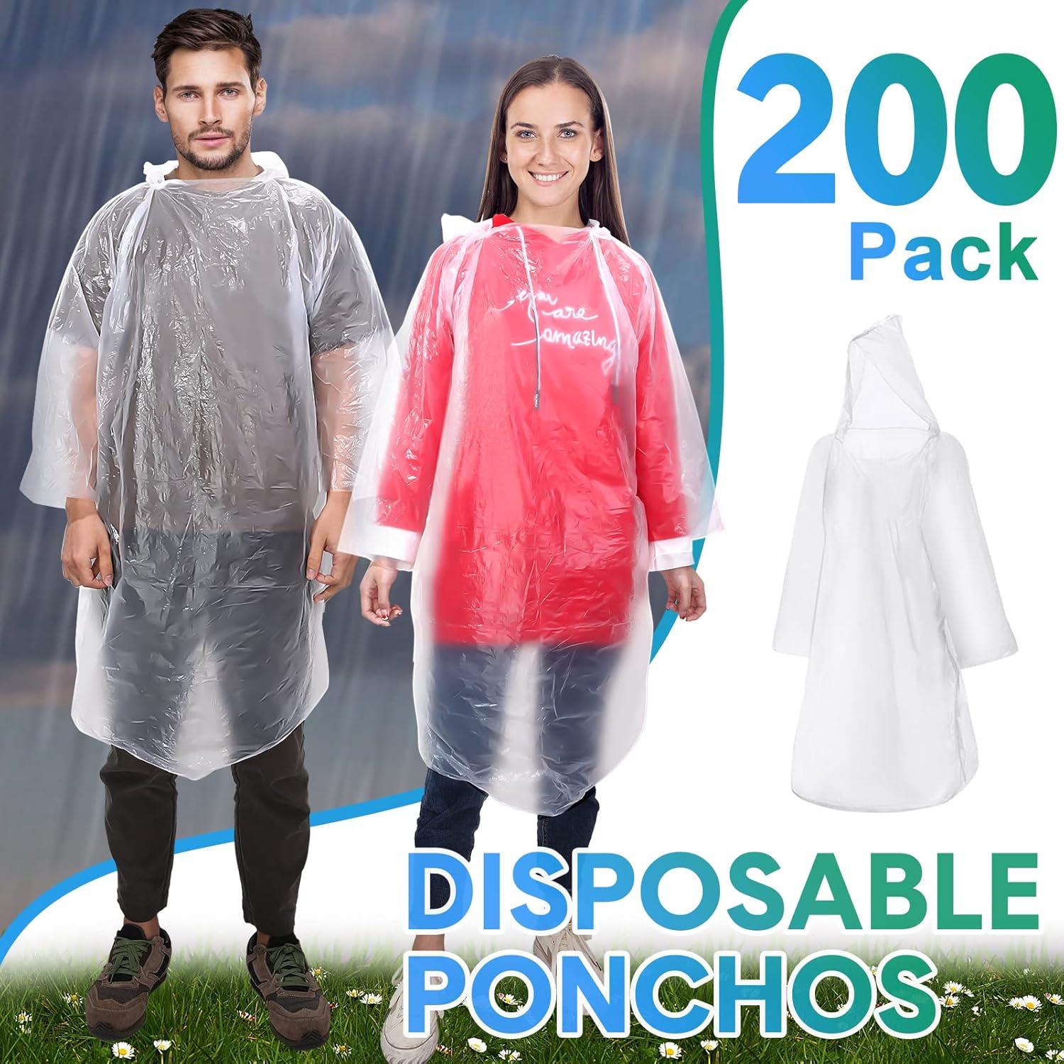200 Ponchos de Lluvia Desechables Mumufy Adultos Impermeables