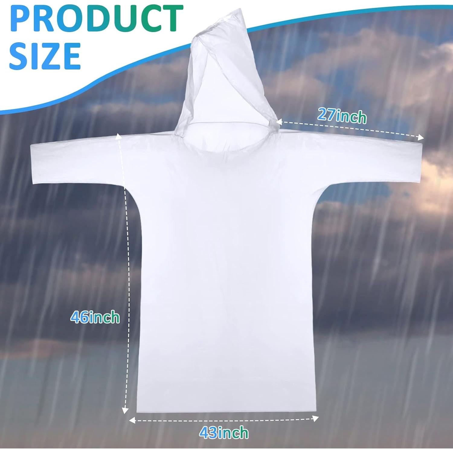 200 Ponchos de Lluvia Desechables Mumufy Adultos Impermeables