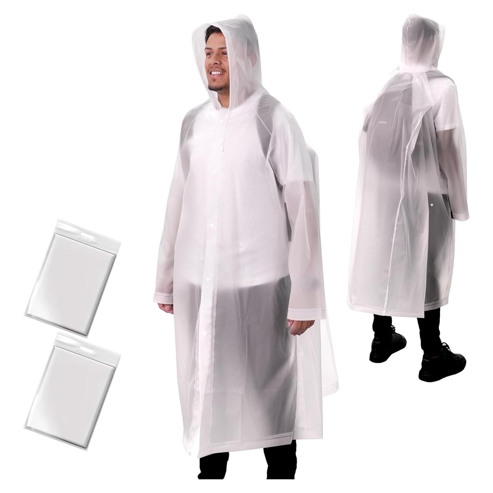 Ponchos de Lluvia Reutilizables ANYOO 2-Pack Unisex Impermeables