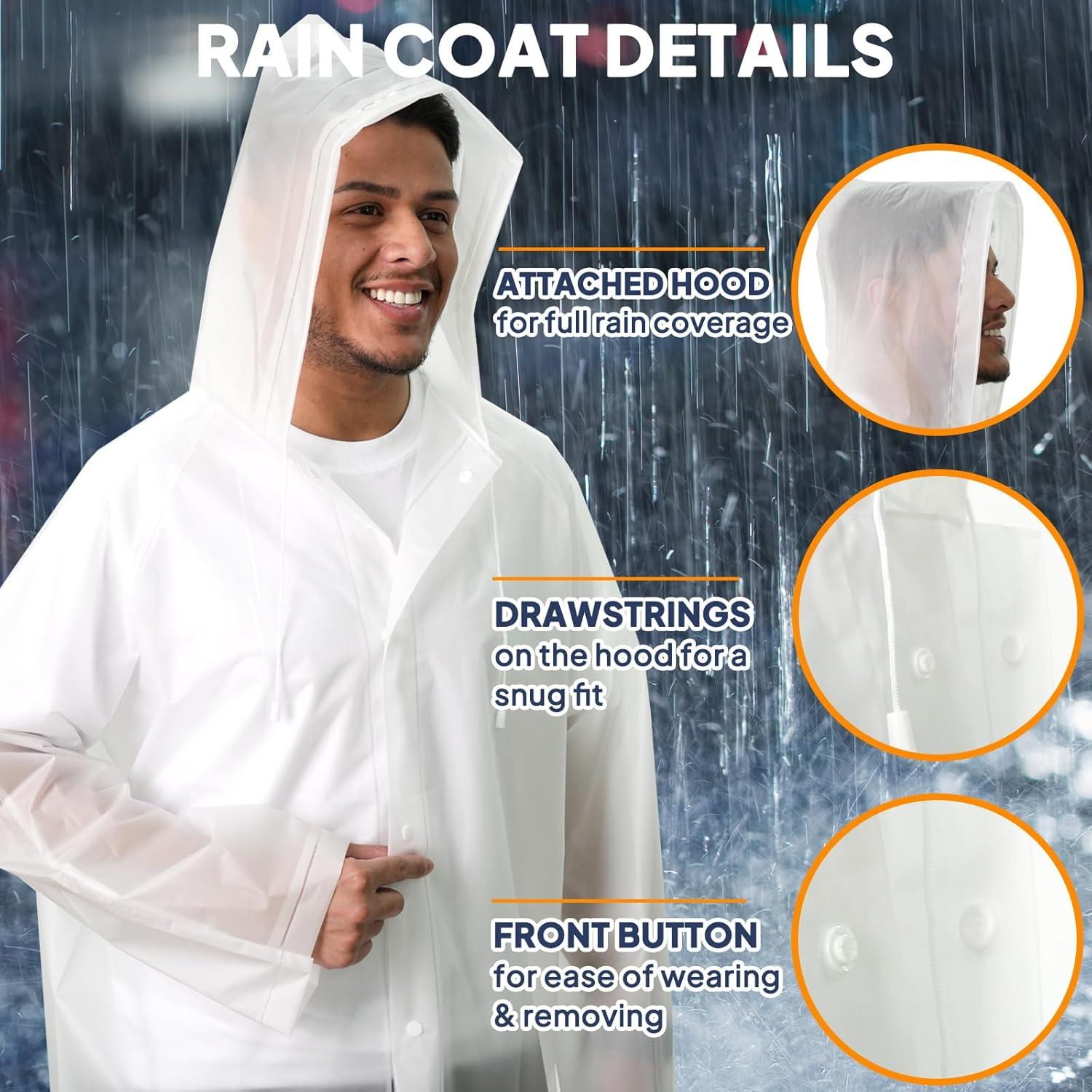 Ponchos de Lluvia Reutilizables ANYOO 2-Pack Unisex Impermeables