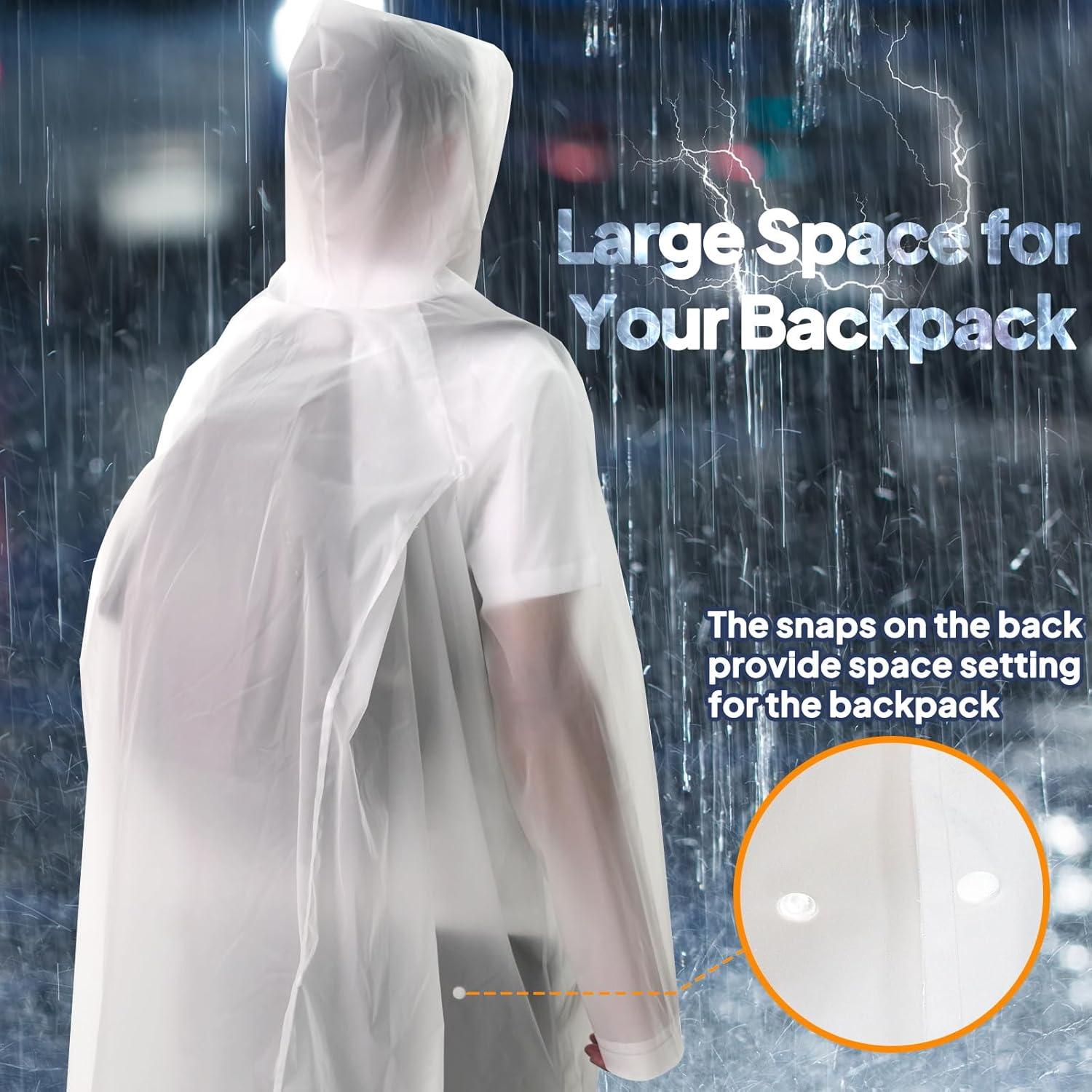 Ponchos de Lluvia Reutilizables ANYOO 2-Pack Unisex Impermeables