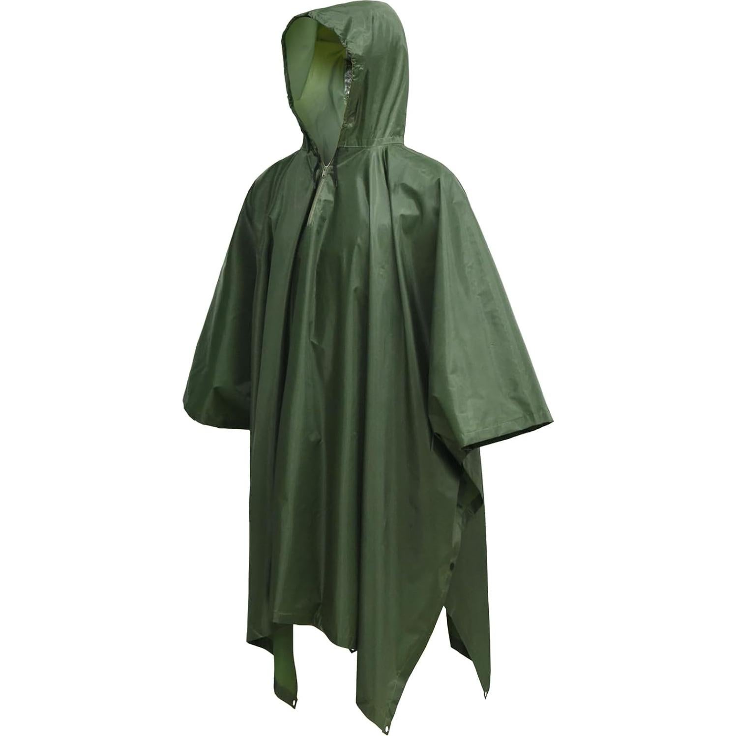 Poncho de Lluvia Impermeable LOOGU Verde Talla Única Multiusos