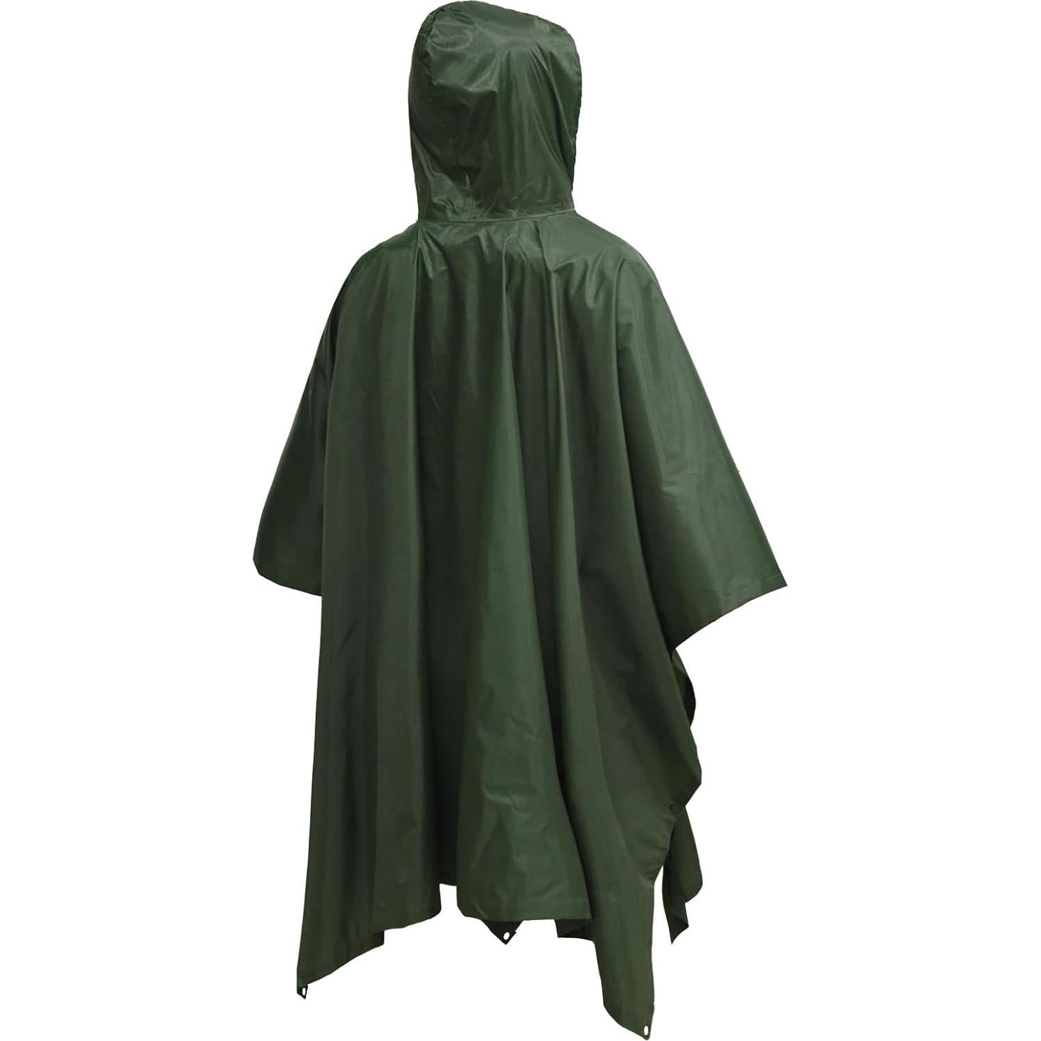 Poncho de Lluvia Impermeable LOOGU Verde Talla Única Multiusos