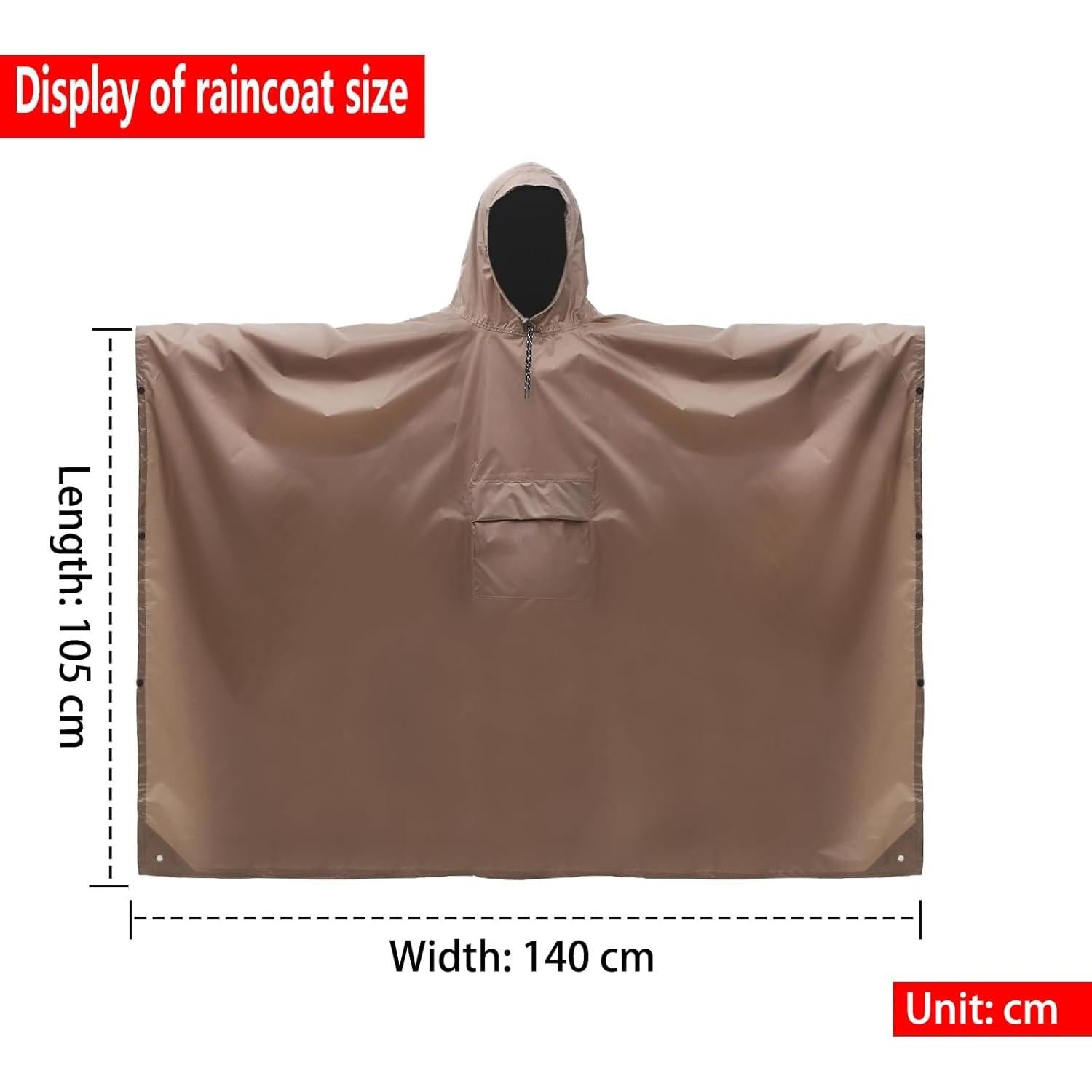 Poncho de lluvia 97YH unisex impermeable plegable gris