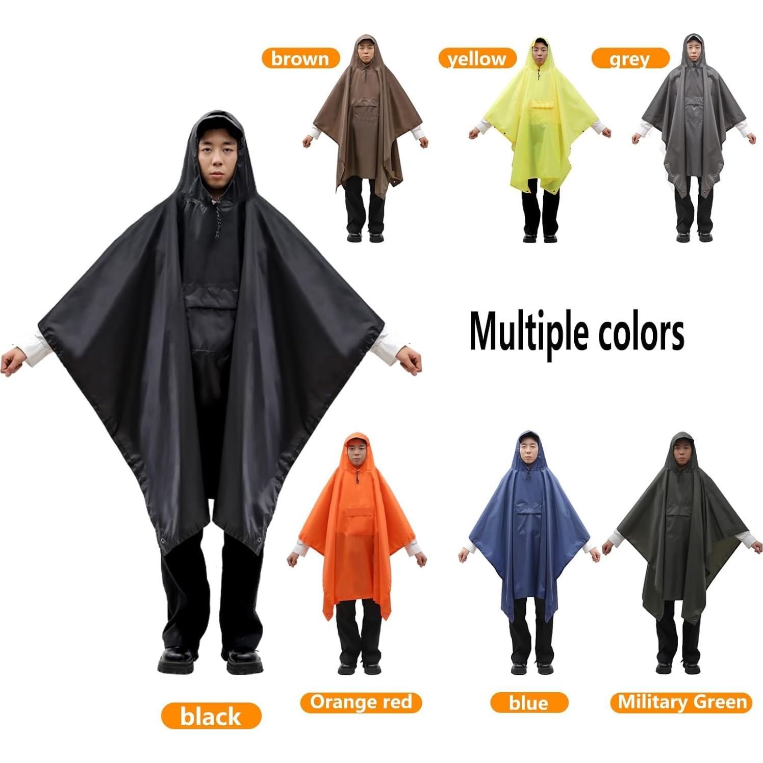 Poncho de lluvia 97YH unisex impermeable plegable gris