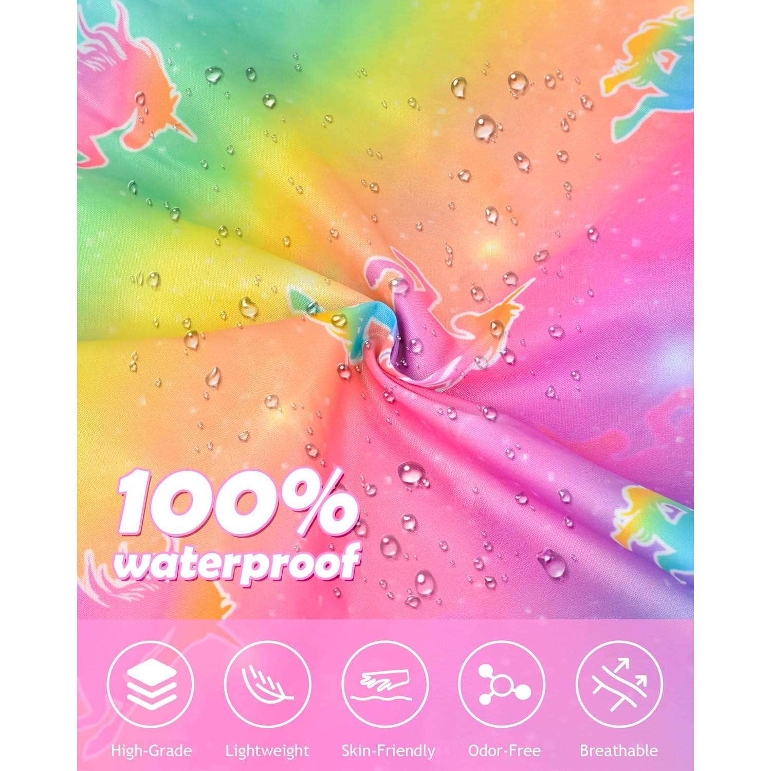 Poncho de Lluvia OlyPegic para Niñas 6-10 Años Impermeable