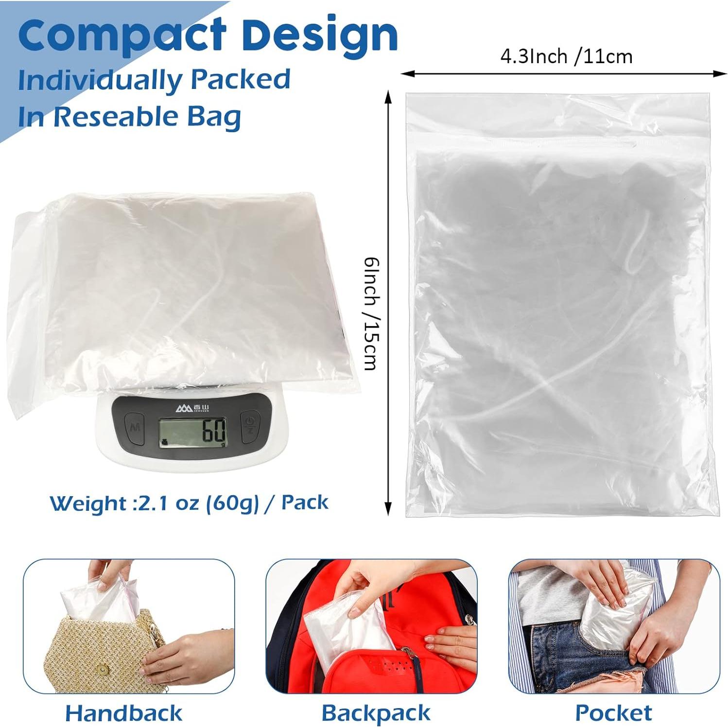 Berlune 50 Ponchos Desechables Impermeables Adultos 135 cm