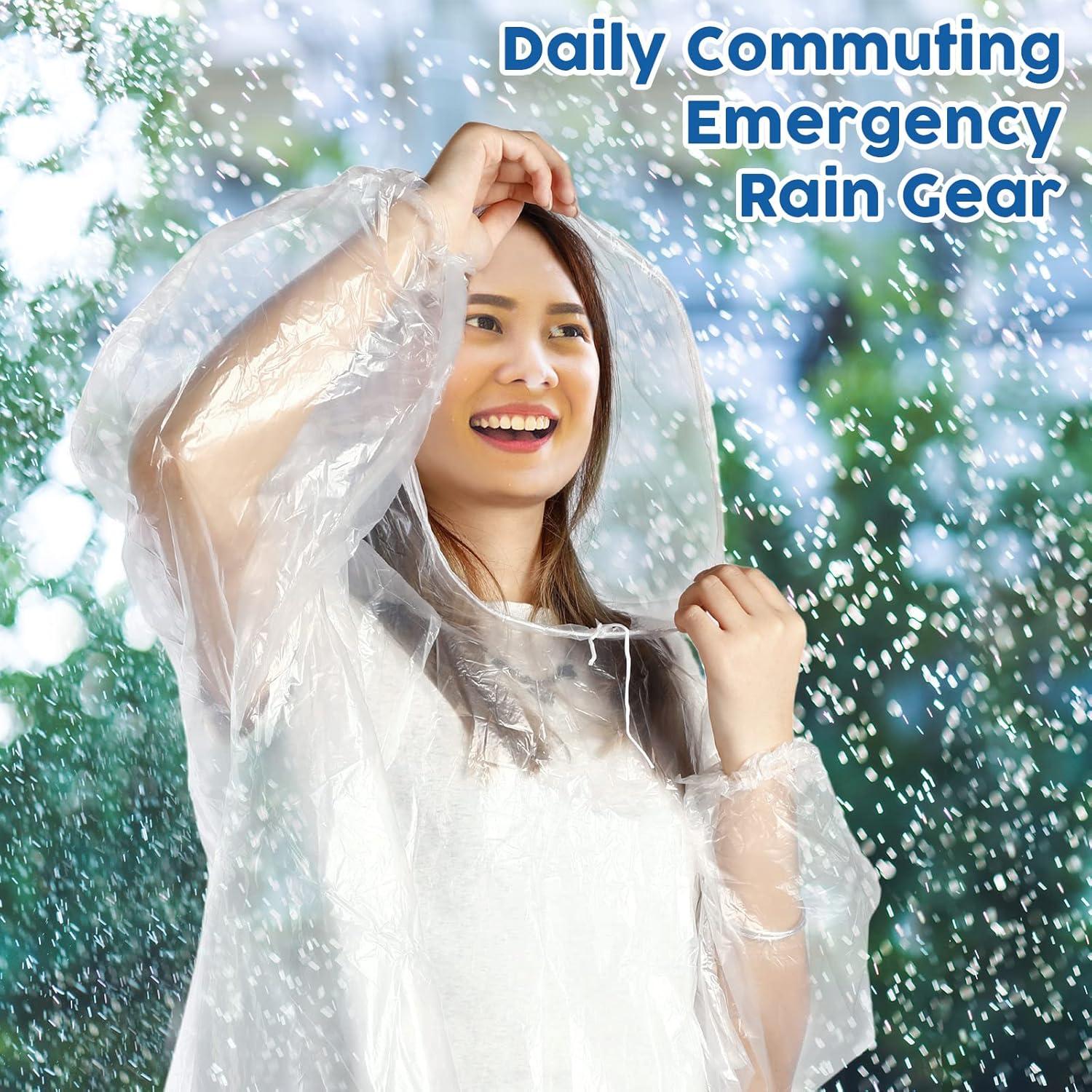 Berlune 50 Ponchos Desechables Impermeables Adultos 135 cm
