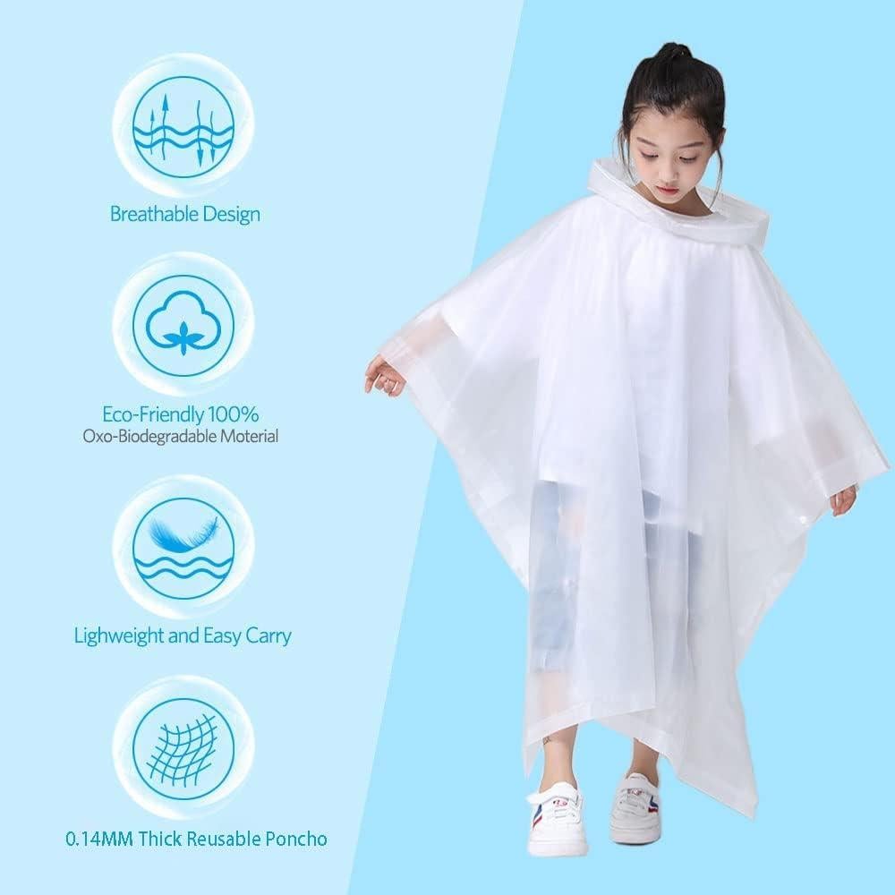 Poncho de Lluvia HLKZONE para Niños 6-13 Años - 2 Paquetes
