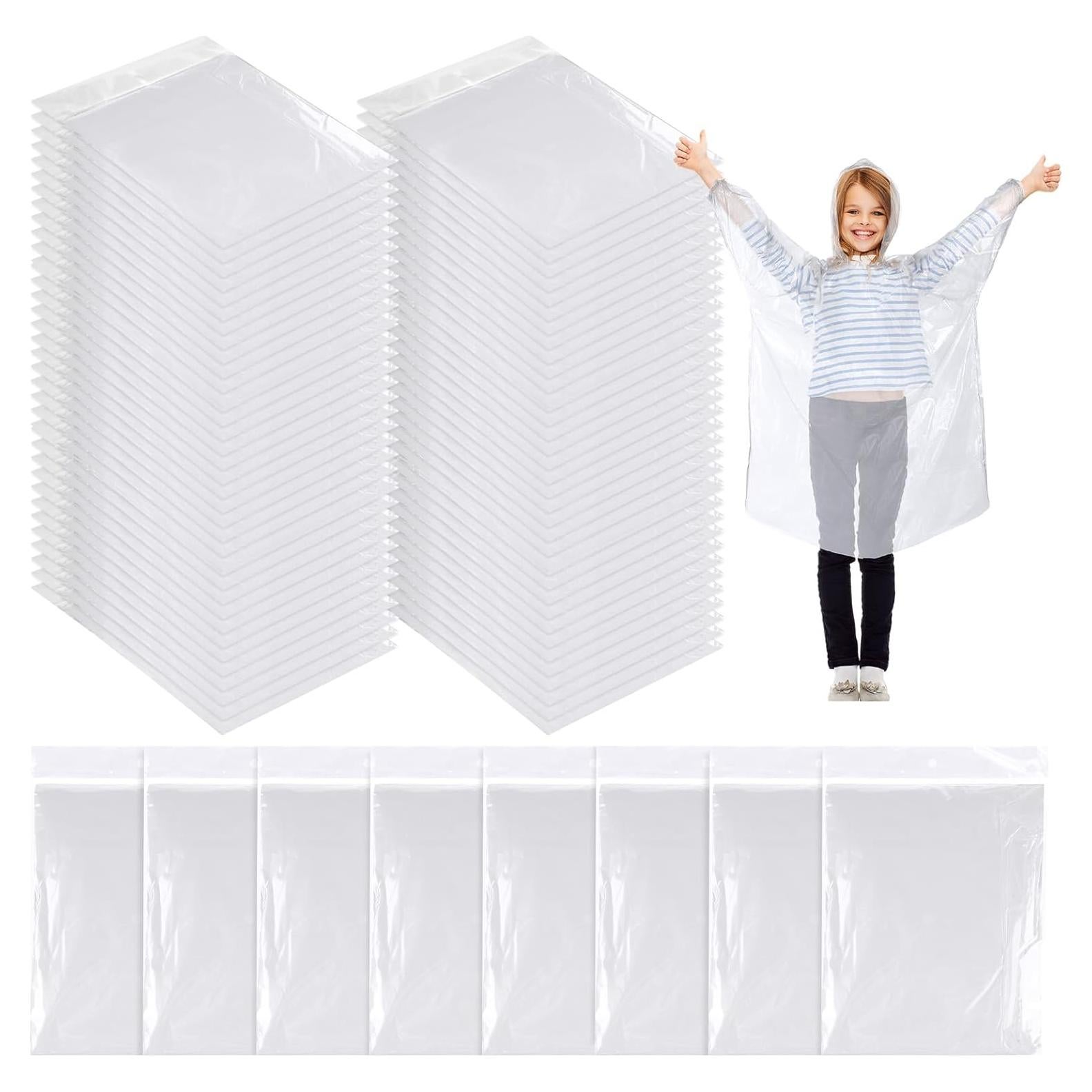 80 Ponchos de Lluvia Desechables Berlune para Niños Impermeables
