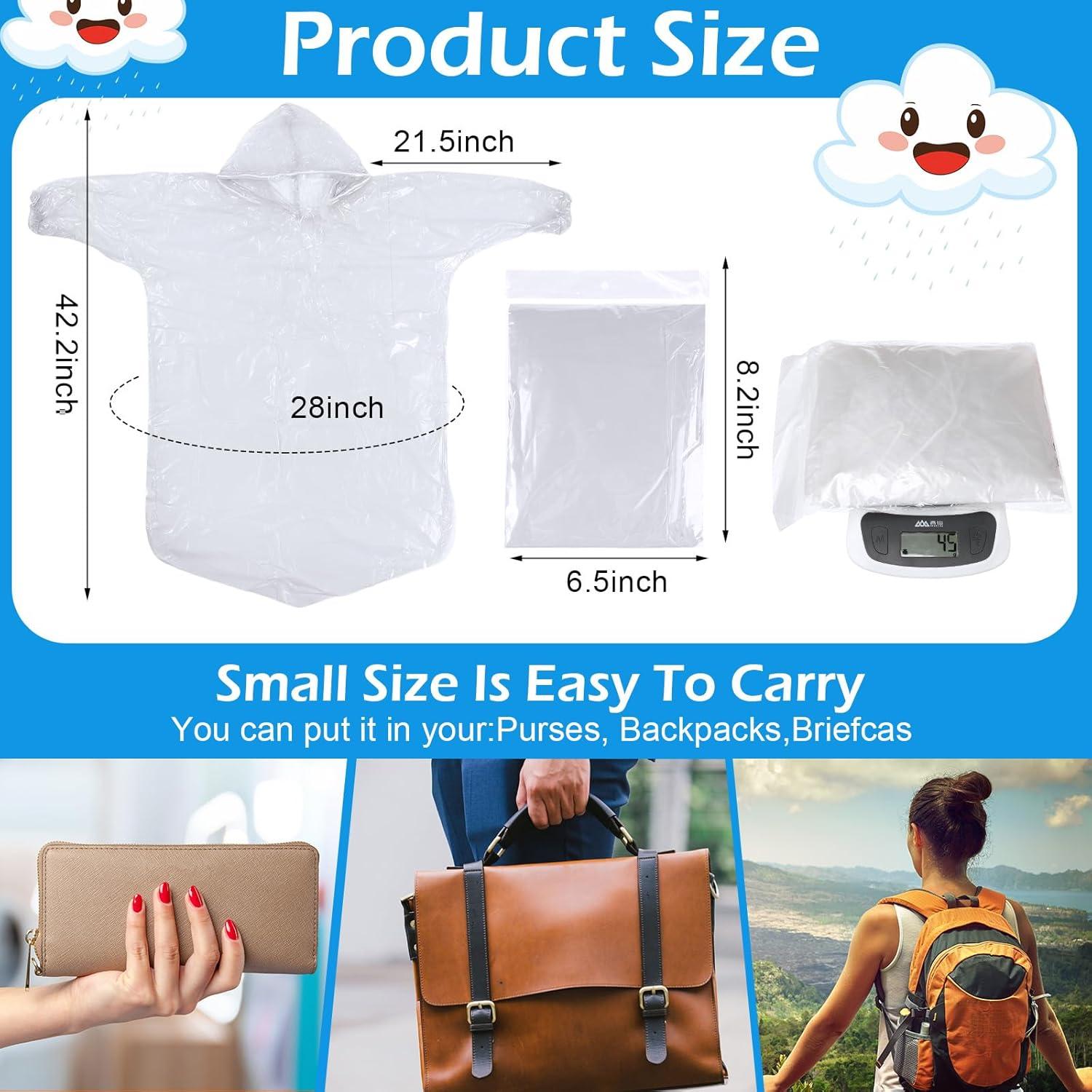 80 Ponchos de Lluvia Desechables Berlune para Niños Impermeables