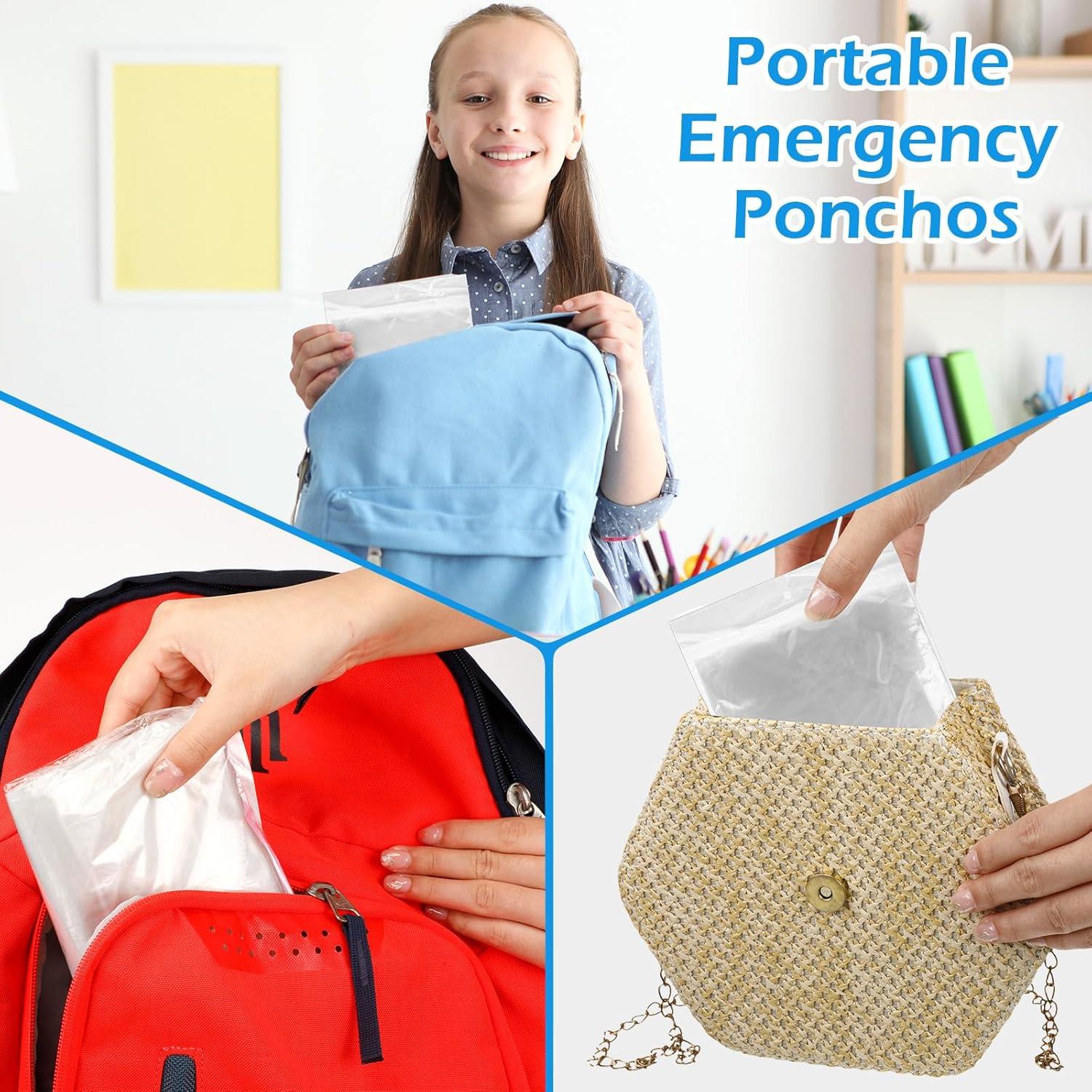 80 Ponchos de Lluvia Desechables Berlune para Niños Impermeables