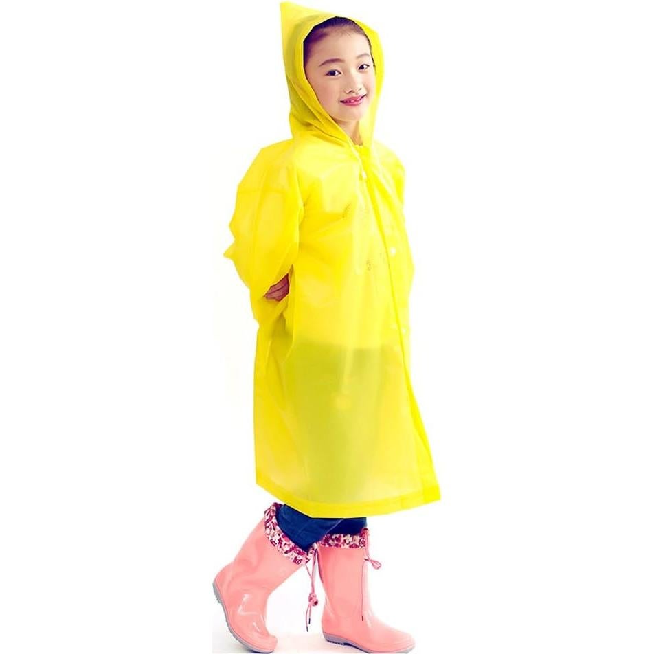 Ponchos de Lluvia Reutilizables HYSH para Niños 2 Pcs Azul Amarillo