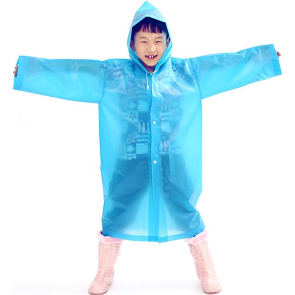 Ponchos de Lluvia Reutilizables HYSH para Niños 2 Pcs Azul Amarillo