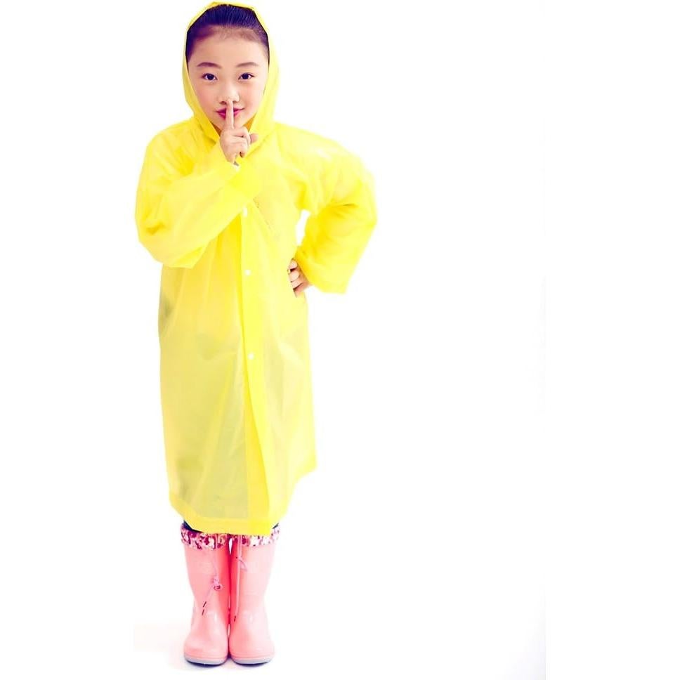 Ponchos de Lluvia Reutilizables HYSH para Niños 2 Pcs Azul Amarillo