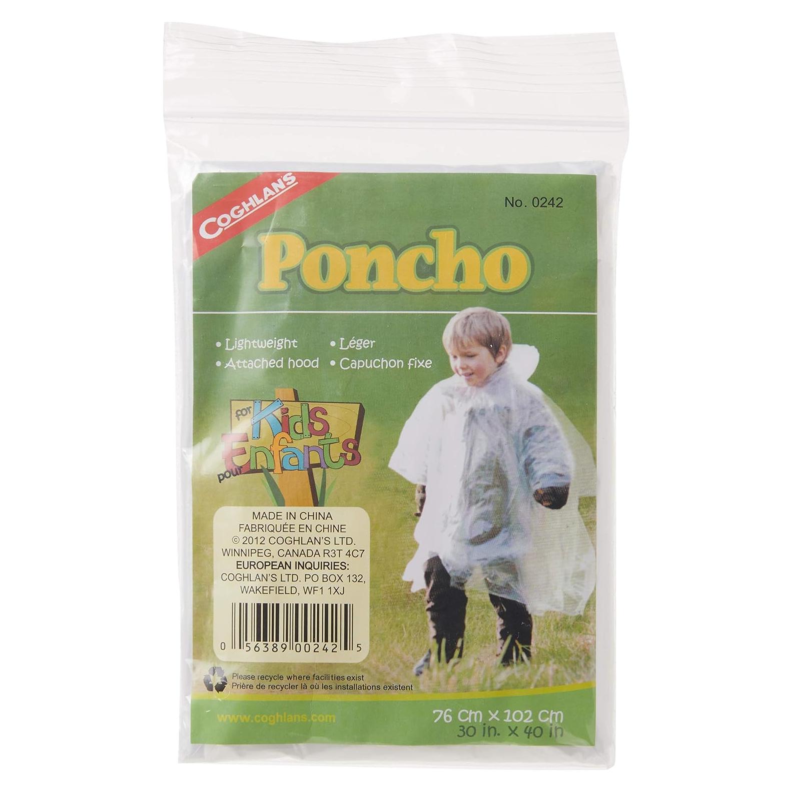 Poncho de Lluvia para Niños Coghlan - Impermeable y Compacto 76x102 cm