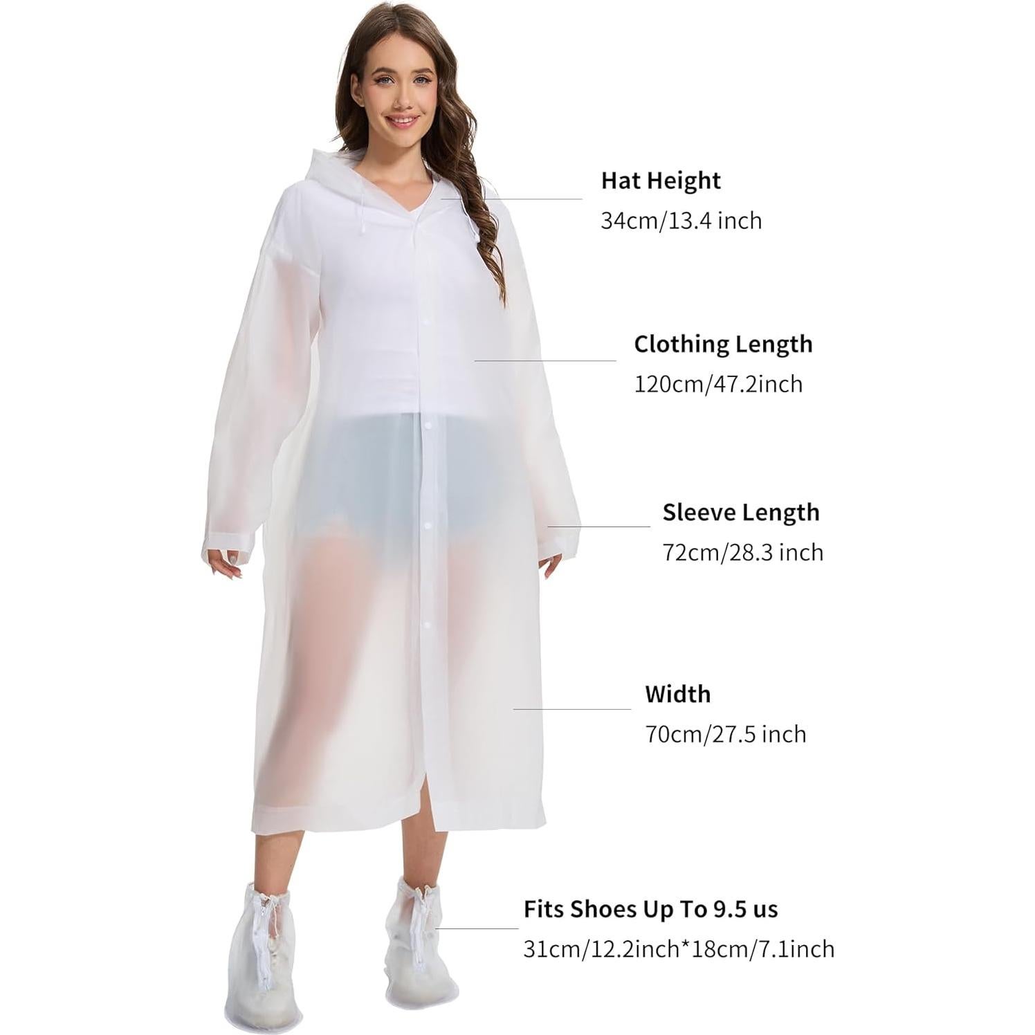 Poncho de Lluvia Reutilizable BATHRINS EVA Adultos + Cubiertas Zapatos