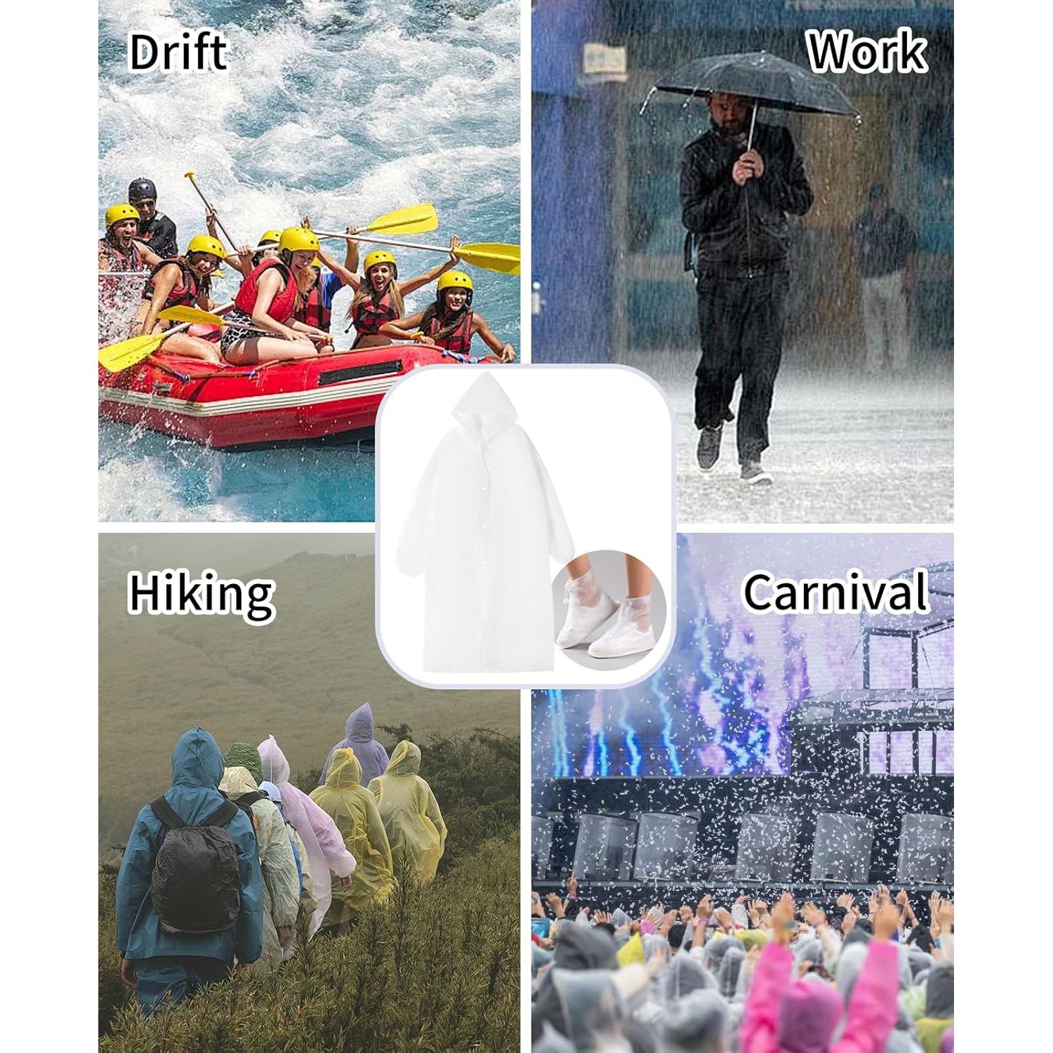 Poncho de Lluvia Reutilizable BATHRINS EVA Adultos + Cubiertas Zapatos