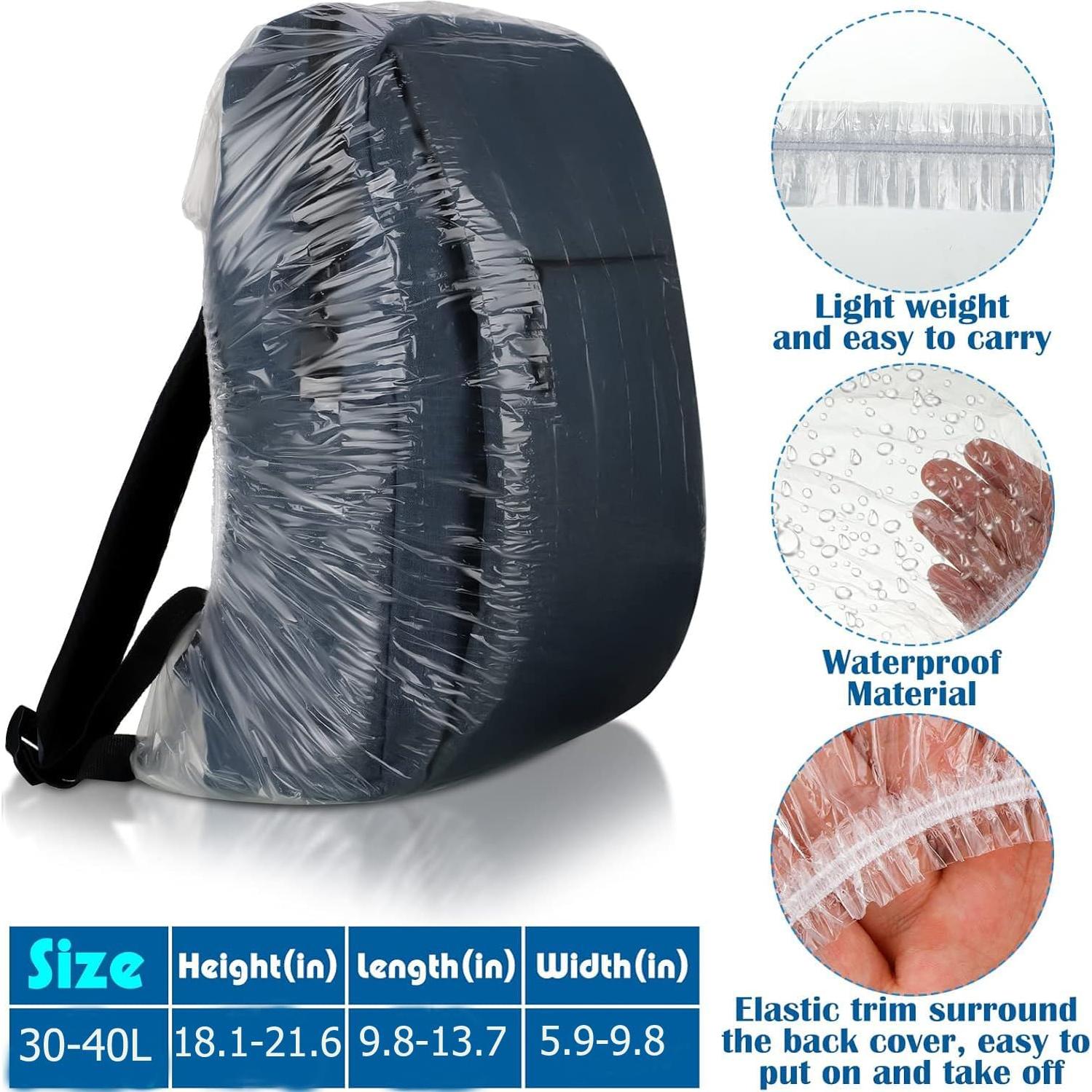 10 Cubiertas de Lluvia Desechables DraCra para Mochilas 30-40L