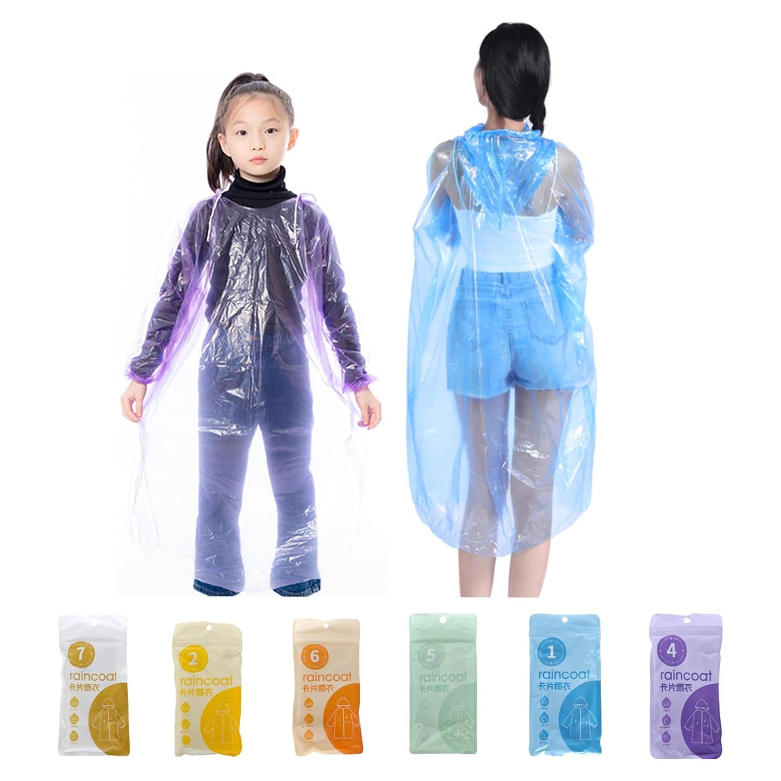 Paquete de 6 Ponchos de Lluvia Desechables DIELLY - Tamaño S