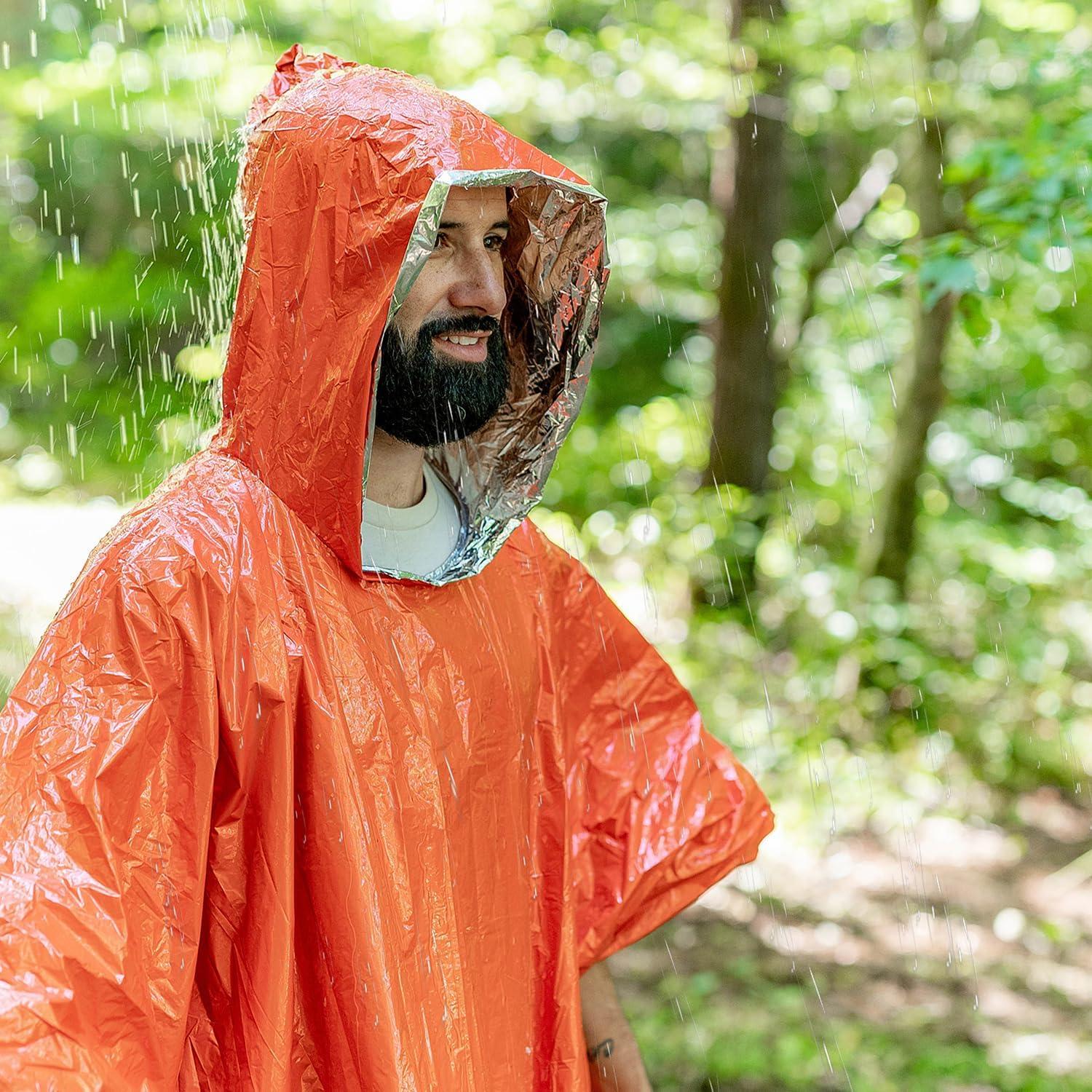 Poncho de Emergencia ELK 4-Pack Mylar Reflectante Naranja