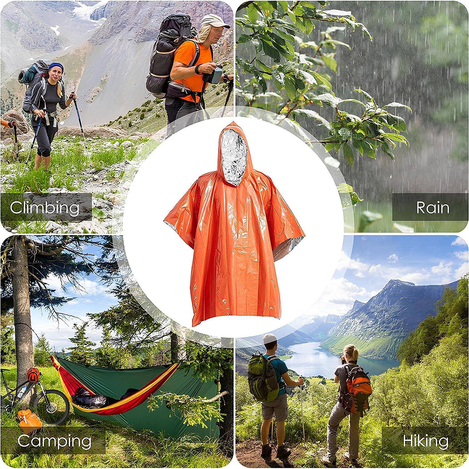 Poncho de Emergencia ELK 4-Pack Mylar Reflectante Naranja