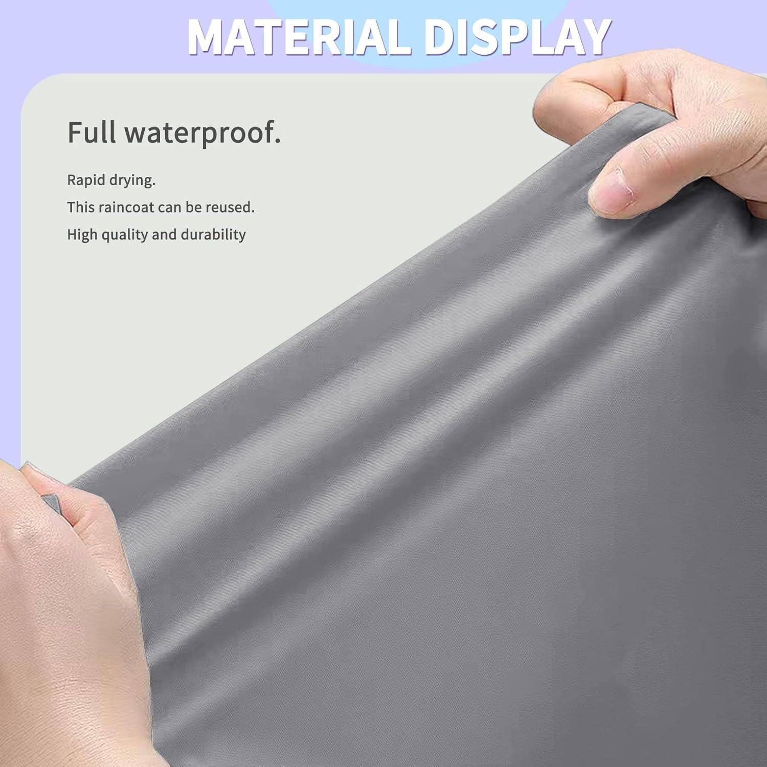 2 Ponchos de Lluvia Reutilizables Roctee para Adultos Gris