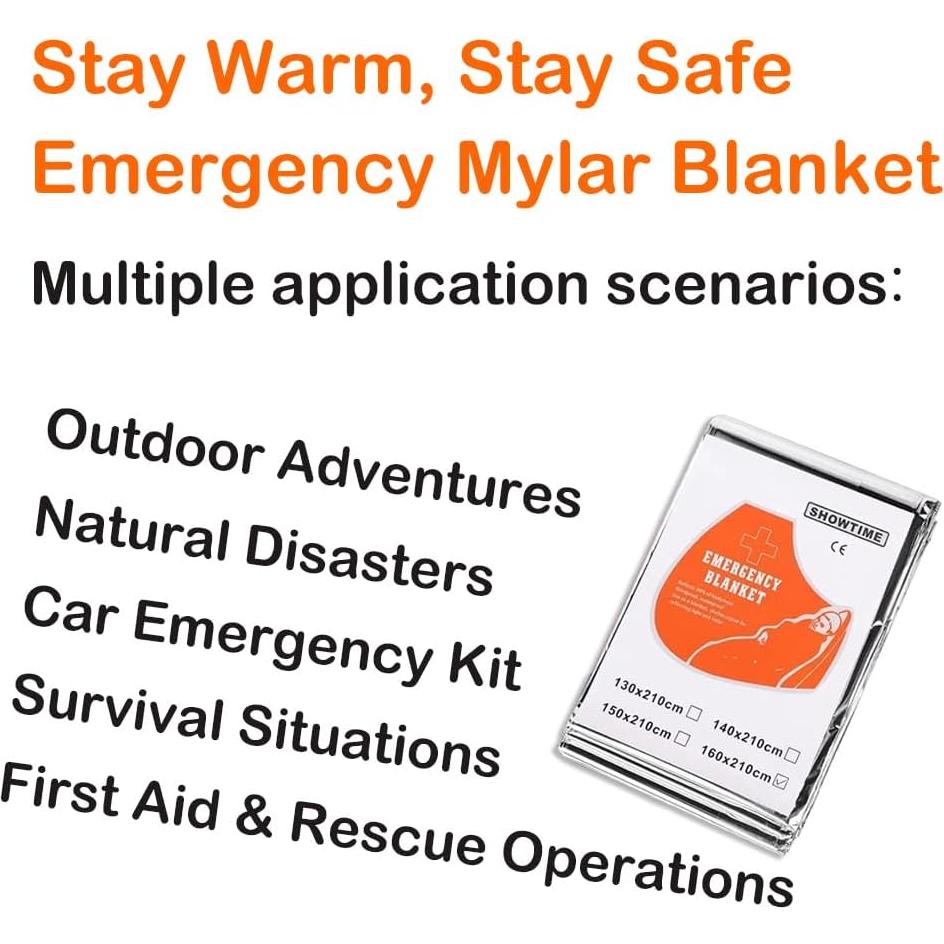 Paquete de 8 mantas de emergencia Mylar HSHINE 213x132 cm