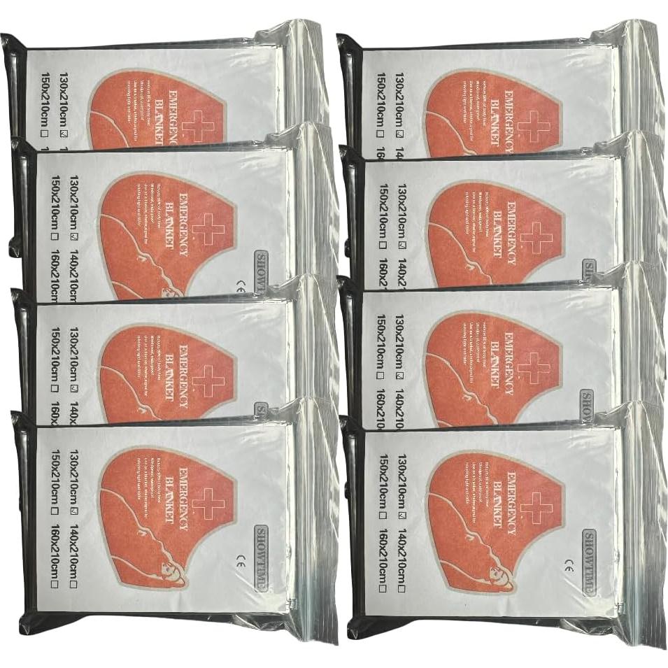 Paquete de 8 mantas de emergencia Mylar HSHINE 213x132 cm