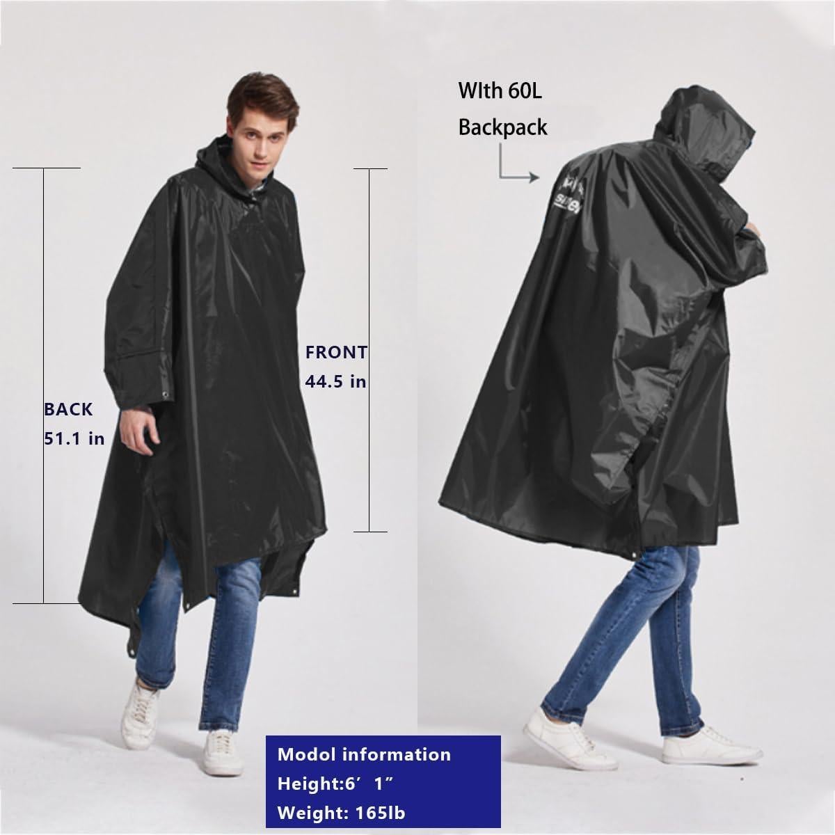 Poncho de Lluvia Impermeable Longsinger Adulto Azul Marino