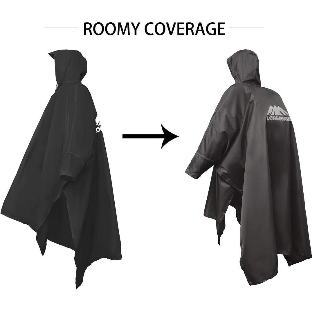 Poncho de Lluvia Impermeable Longsinger Adulto Azul Marino