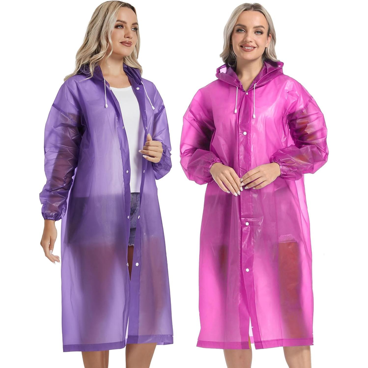 Ponchos de Lluvia Reutilizables Borogo 2PCS Unisex Adulto