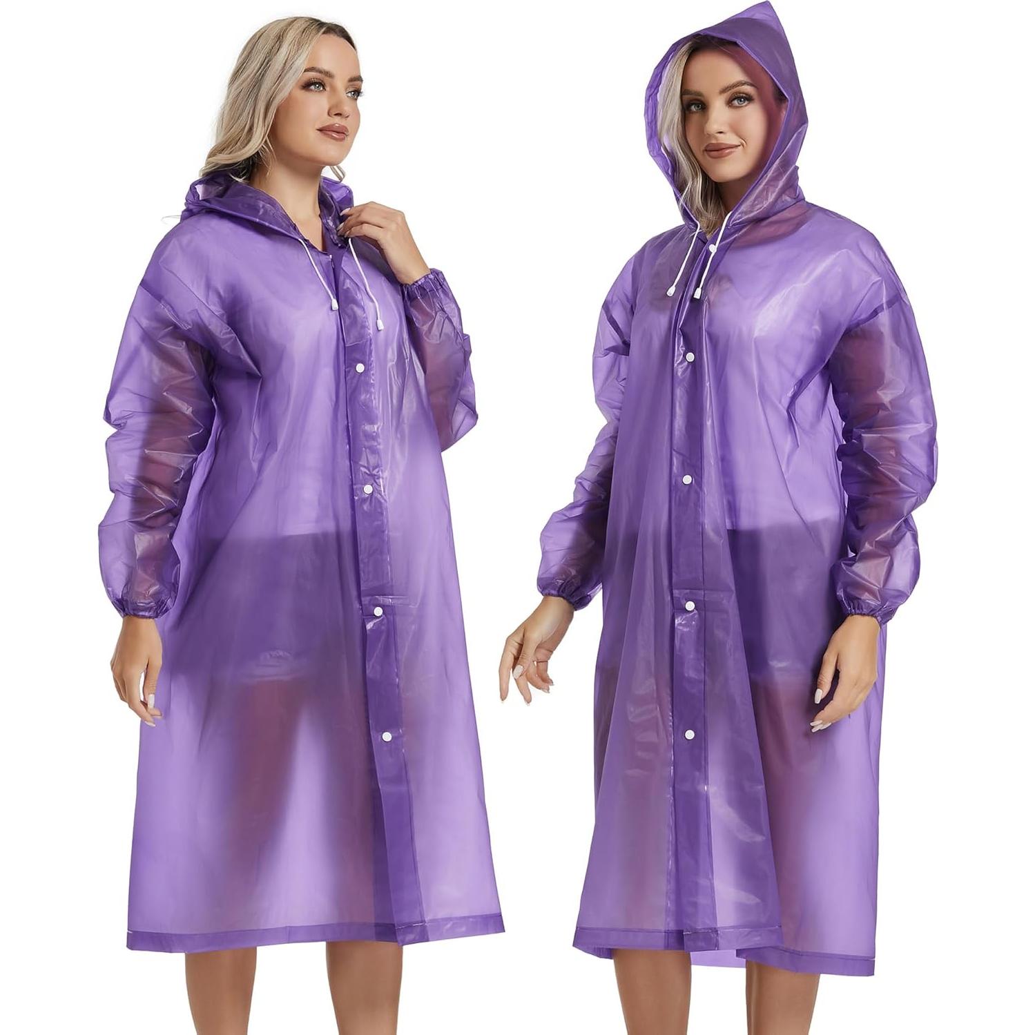 Ponchos de Lluvia Reutilizables Borogo 2PCS Unisex Adulto
