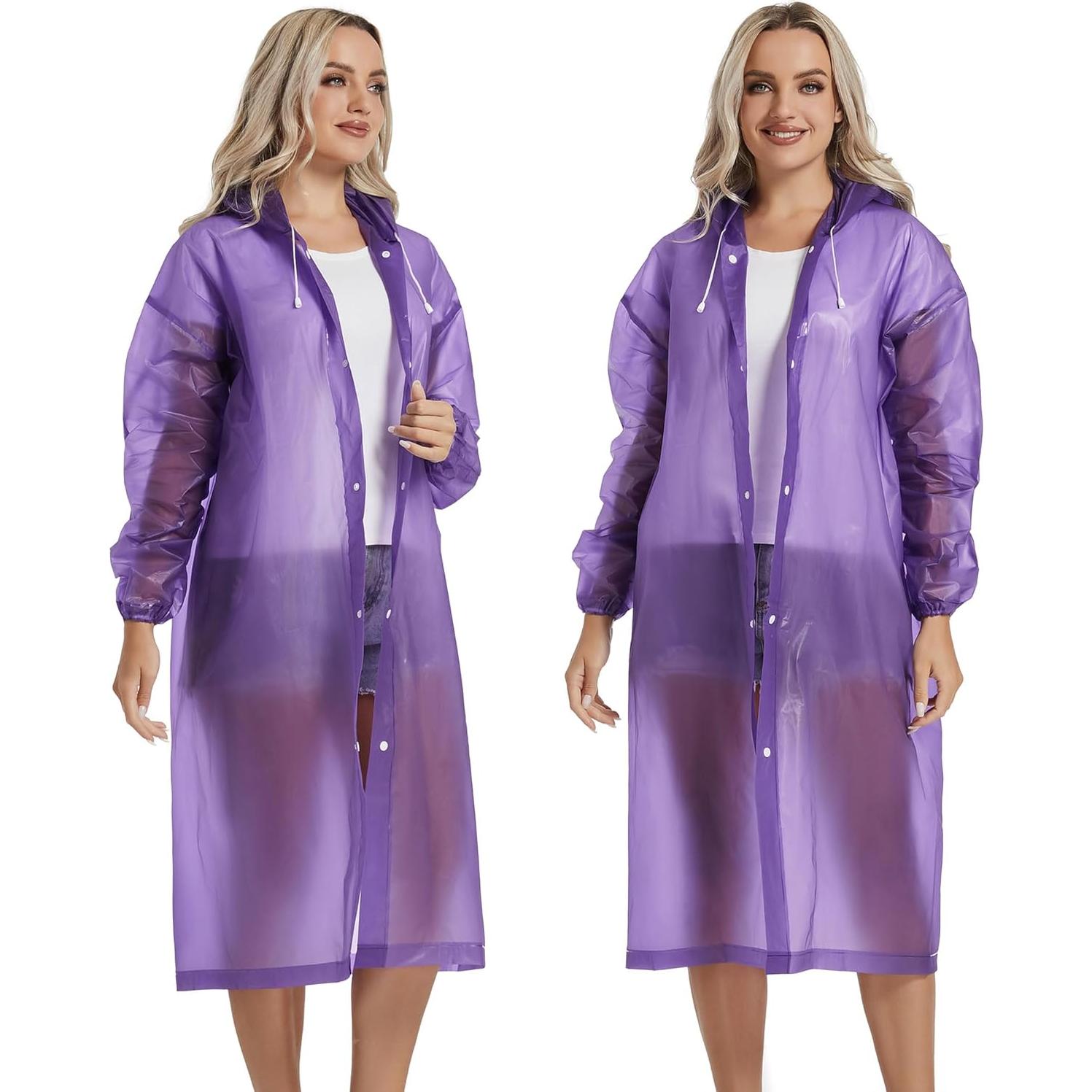 Ponchos de Lluvia Reutilizables Borogo 2PCS Unisex Adulto