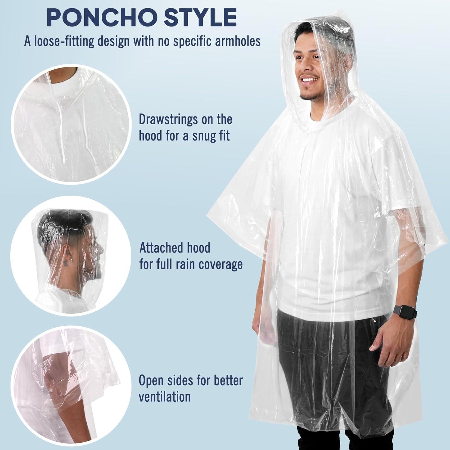Poncho desechable ANYOO impermeable para adultos - Paquete de 10