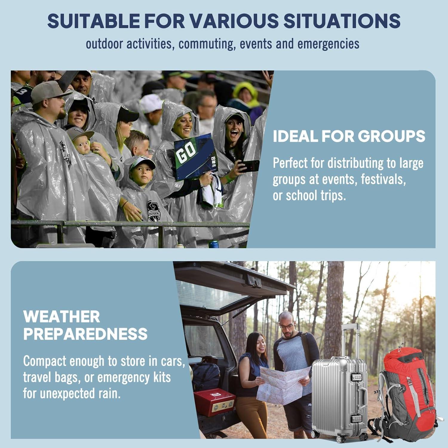 Poncho desechable ANYOO impermeable para adultos - Paquete de 10