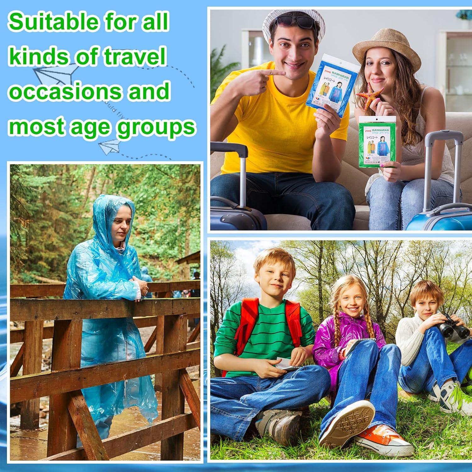 Ponchos de Lluvia Desechables Hercicy 300 Pcs Adultos Impermeables