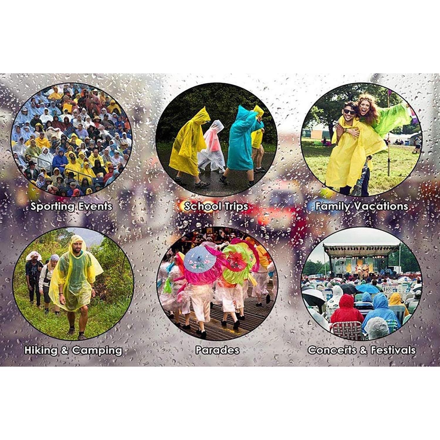 Ponchos de Lluvia Impermeables UPSEN Gris 2 Piezas para Adultos