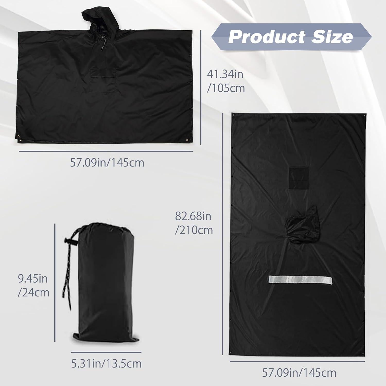 Poncho de Lluvia Roctee Unisex Impermeable con Capucha 210cm