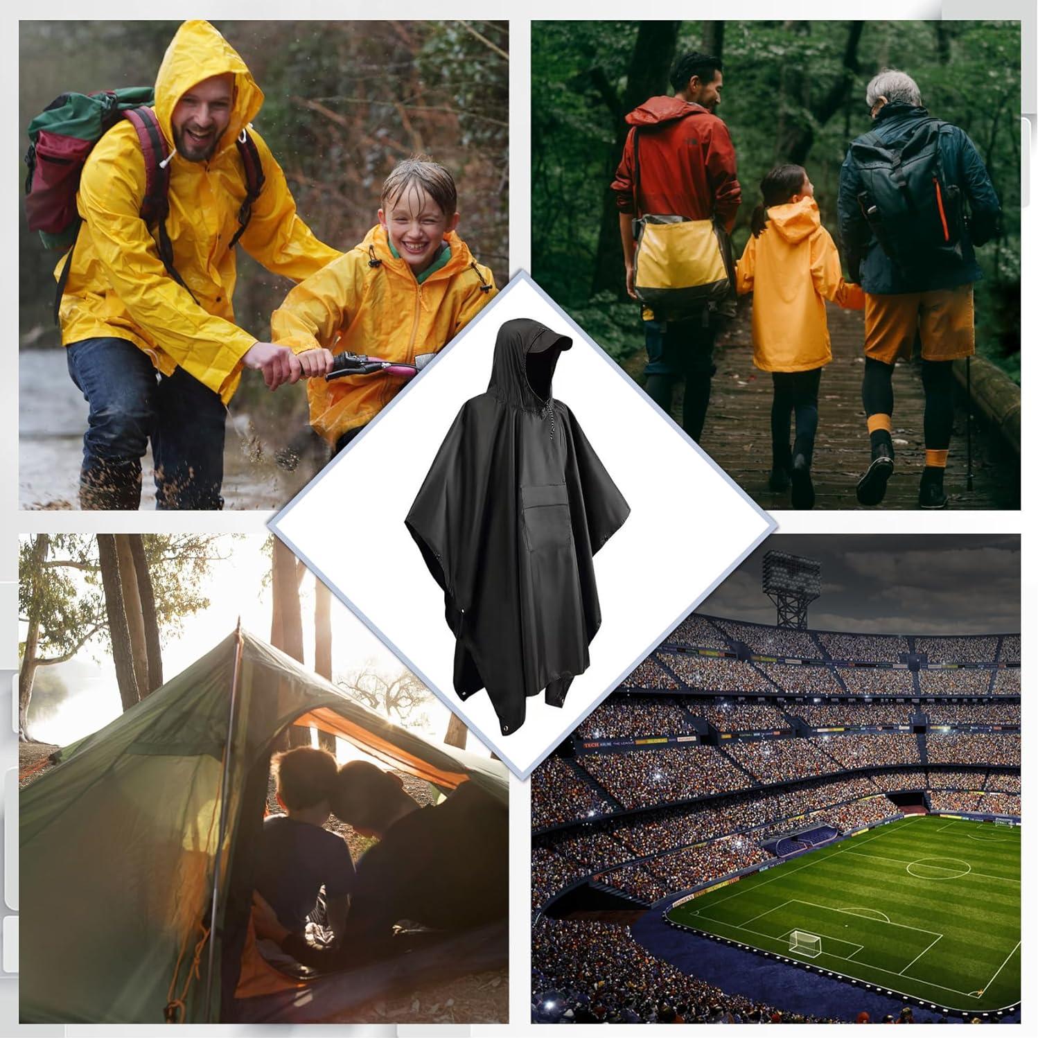 Poncho de Lluvia Roctee Unisex Impermeable con Capucha 210cm