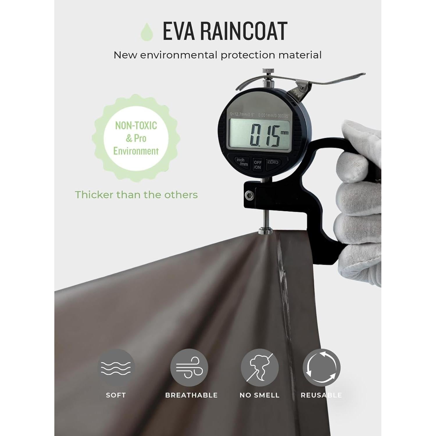 Poncho de Lluvia Reutilizable SaphiRose EVA Unisex 1pack