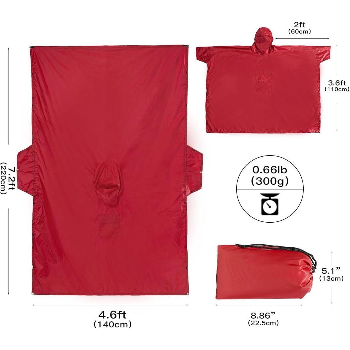 Poncho de Lluvia Unisex Cosmine TLM31 Impermeable 3 en 1