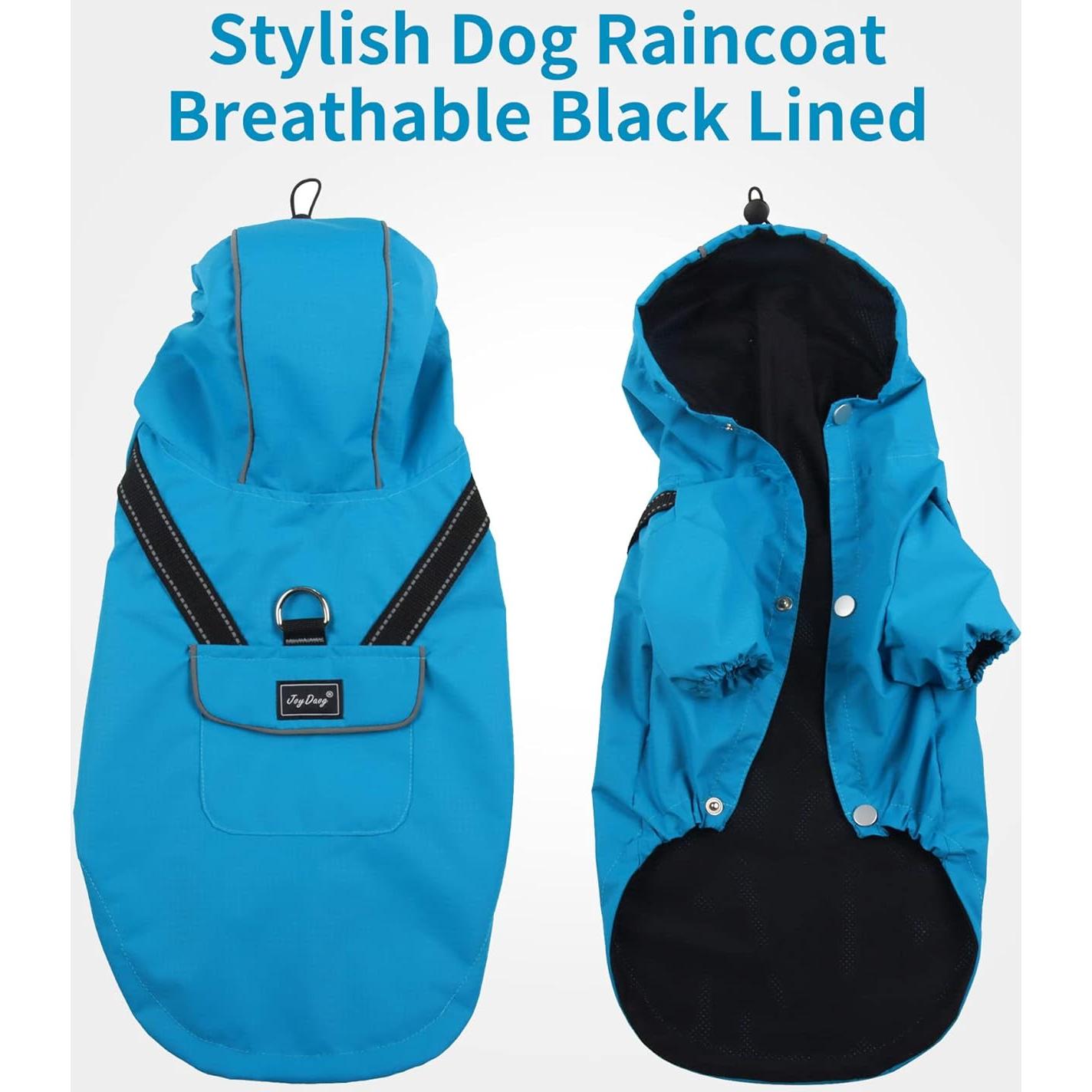 Impermeable para Perros JoyDaog XS Azul con Capucha y Bolsillos